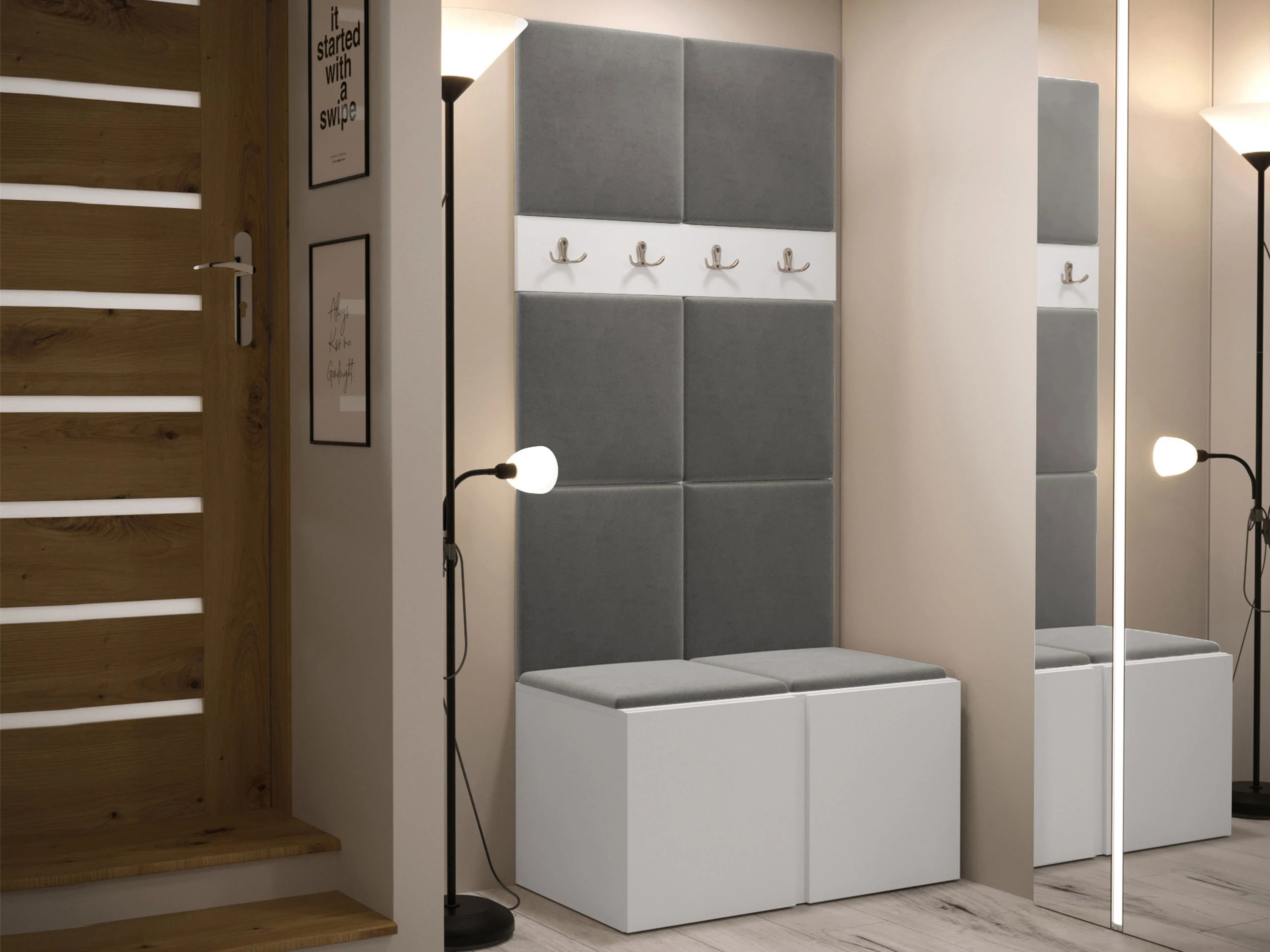 Set arredo da corridoio Pinis IV (Bianco)