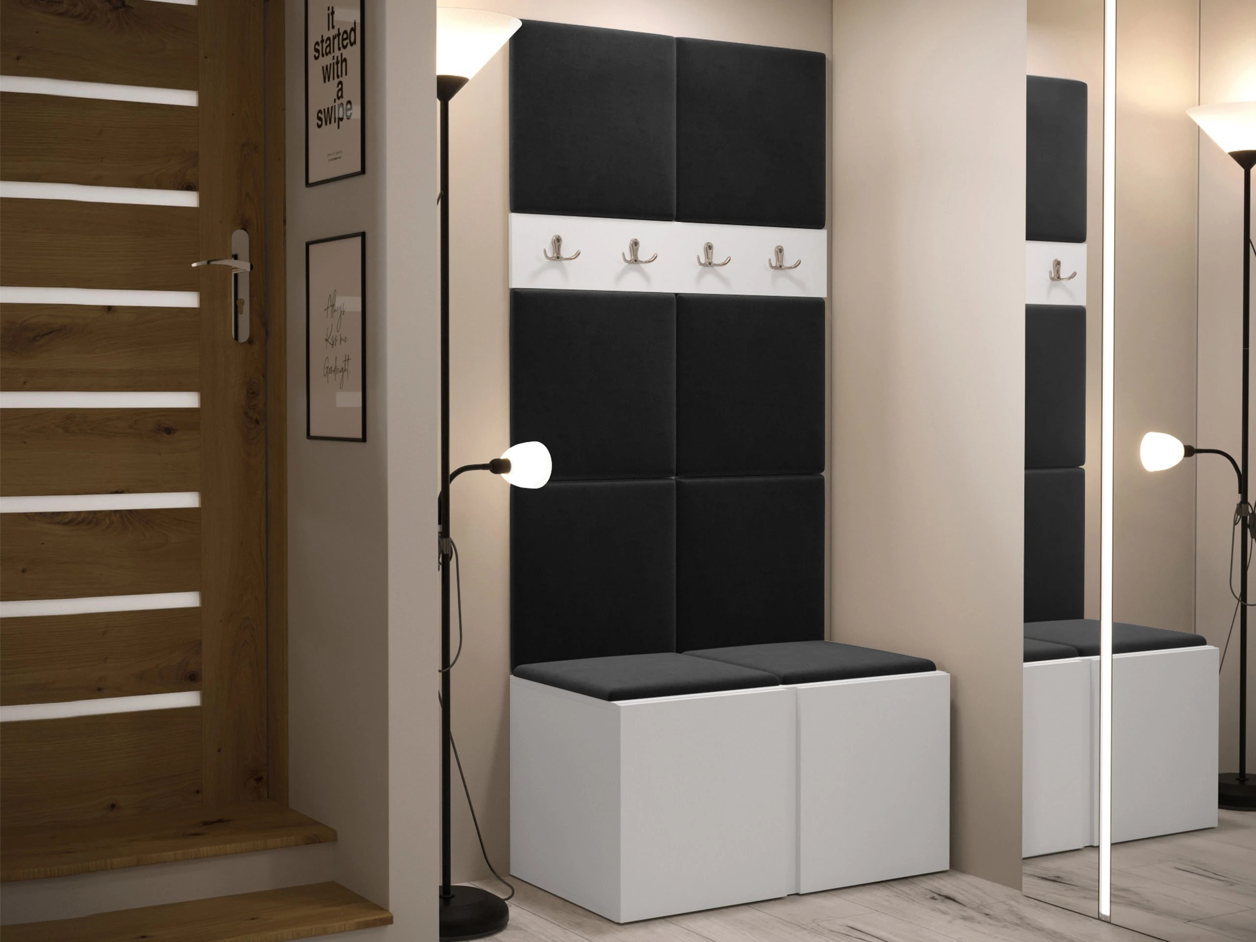 Set arredo da corridoio Pinis IV (Bianco)