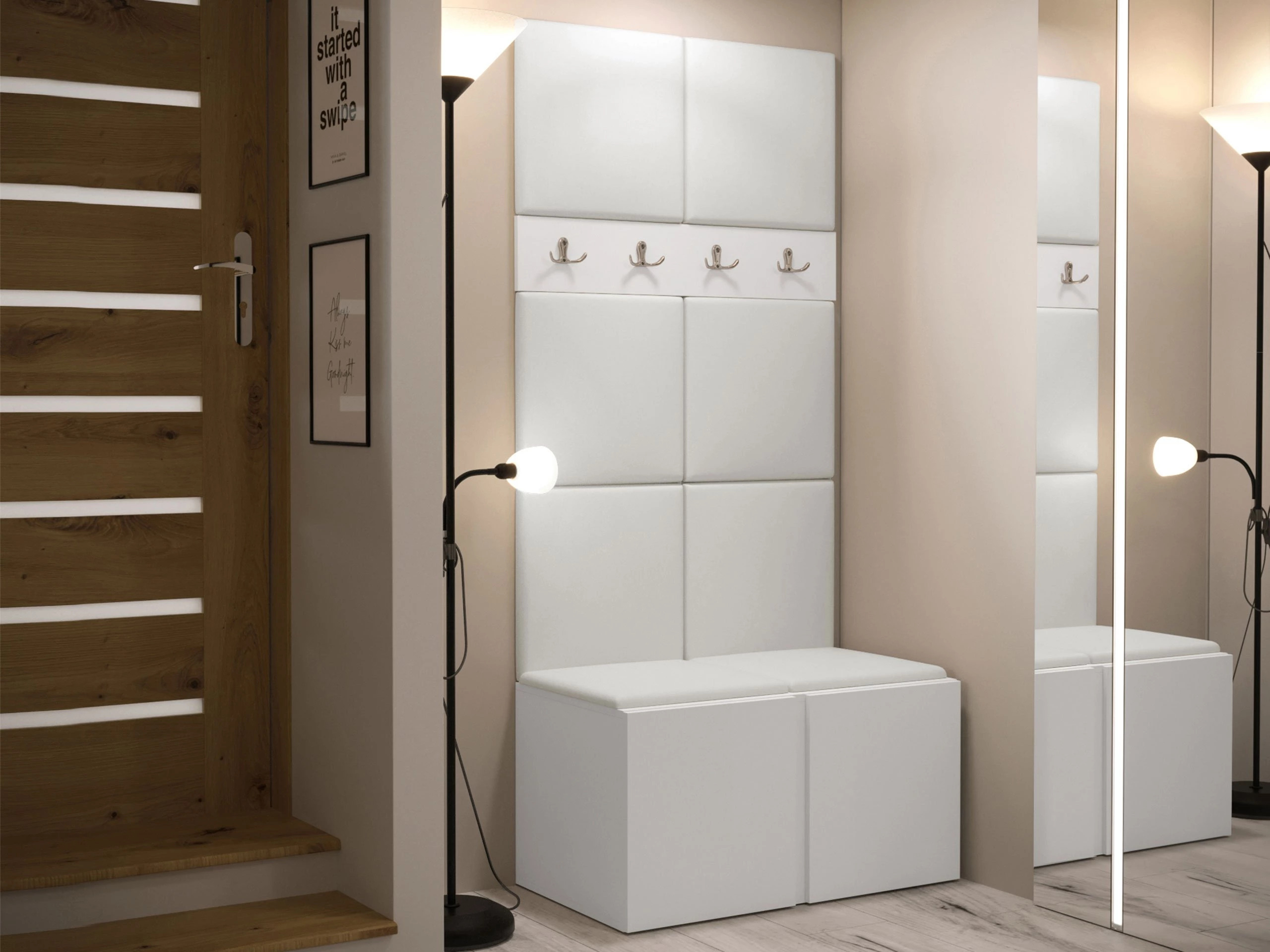 Set arredo da corridoio Pinis IV (Bianco)