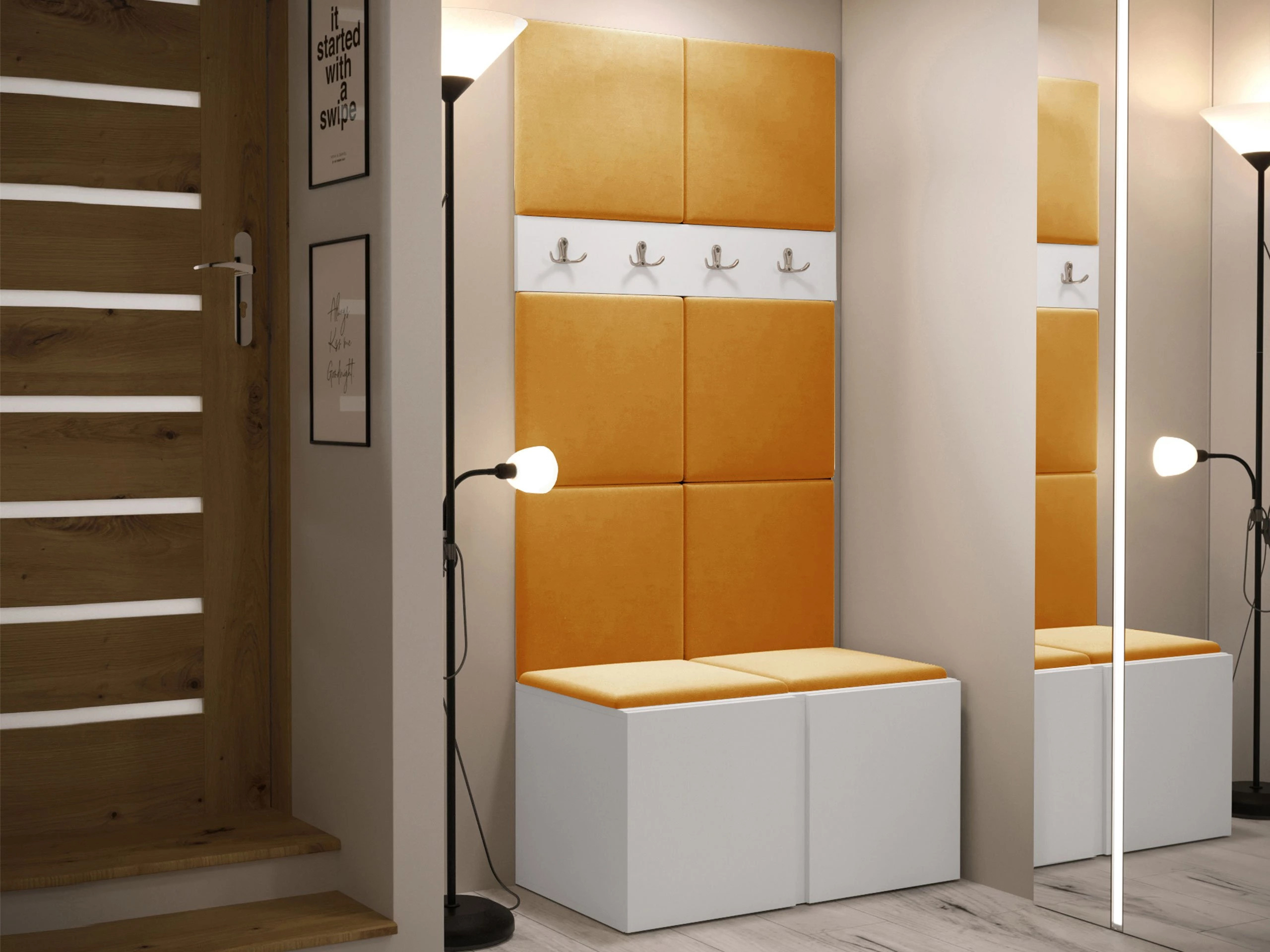 Set arredo da corridoio Pinis IV (Bianco)