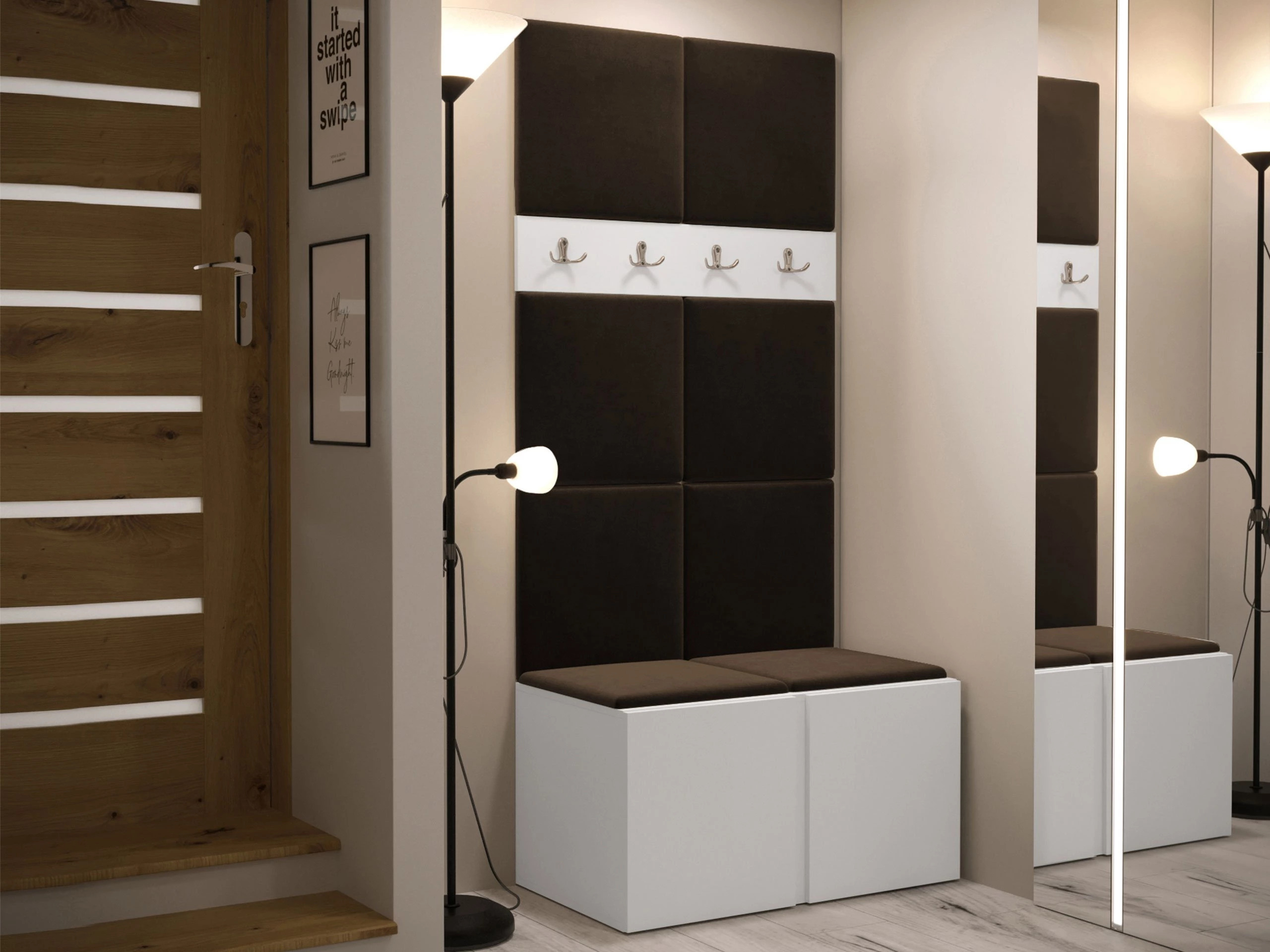 Set arredo da corridoio Pinis IV (Bianco)