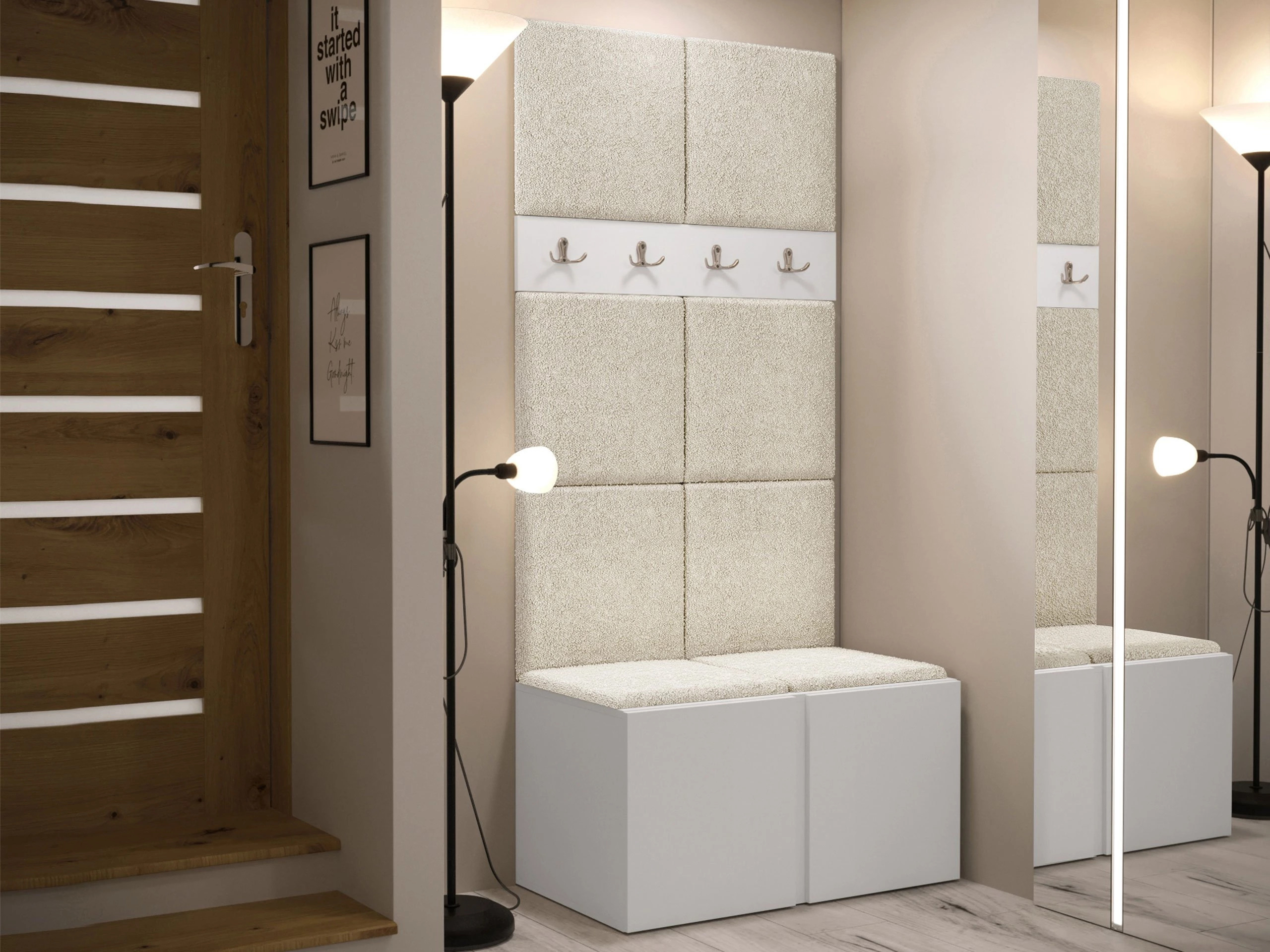 Set arredo da corridoio Pinis IV (Bianco)
