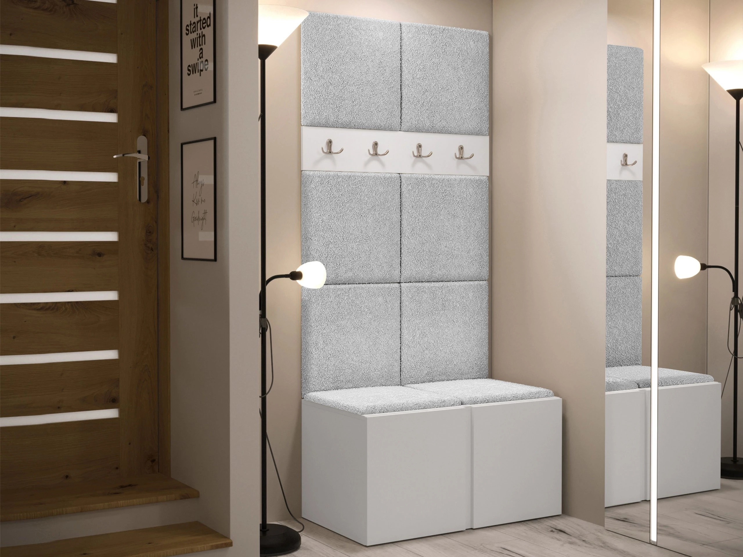 Set arredo da corridoio Pinis IV (Bianco)