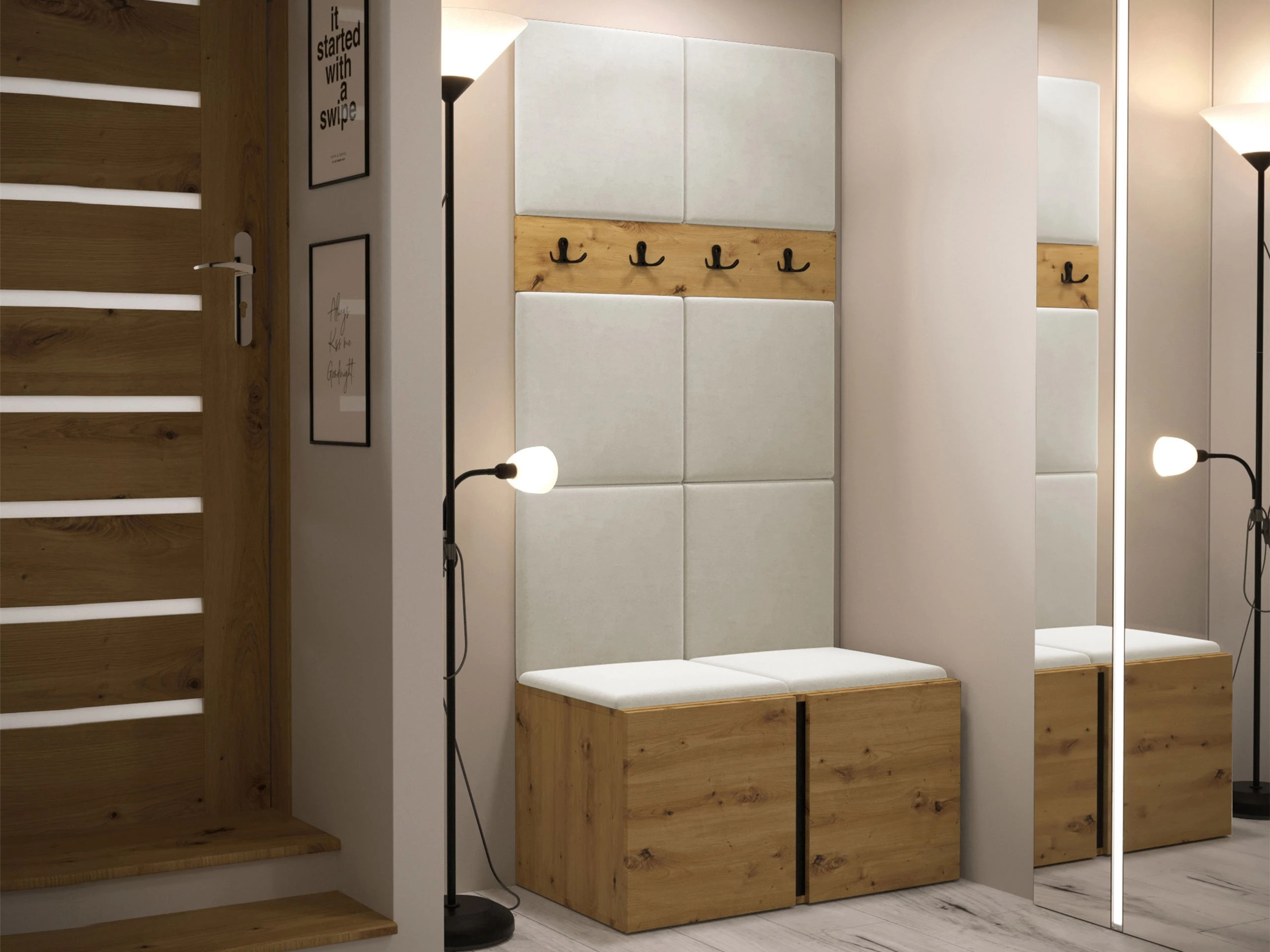 Set arredo da corridoio Pinis IV (Rovere Artisan)