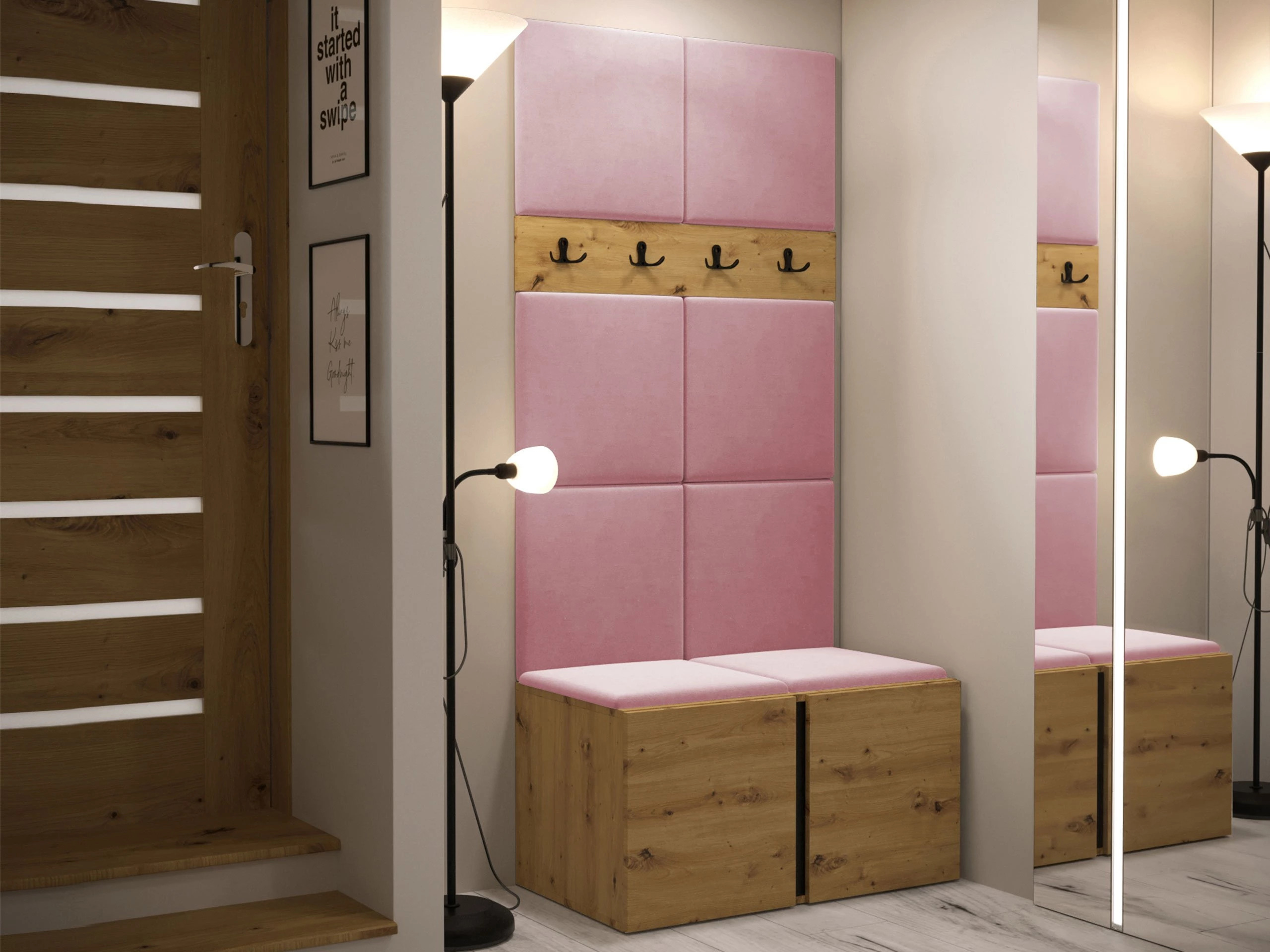 Set arredo da corridoio Pinis IV (Rovere Artisan)