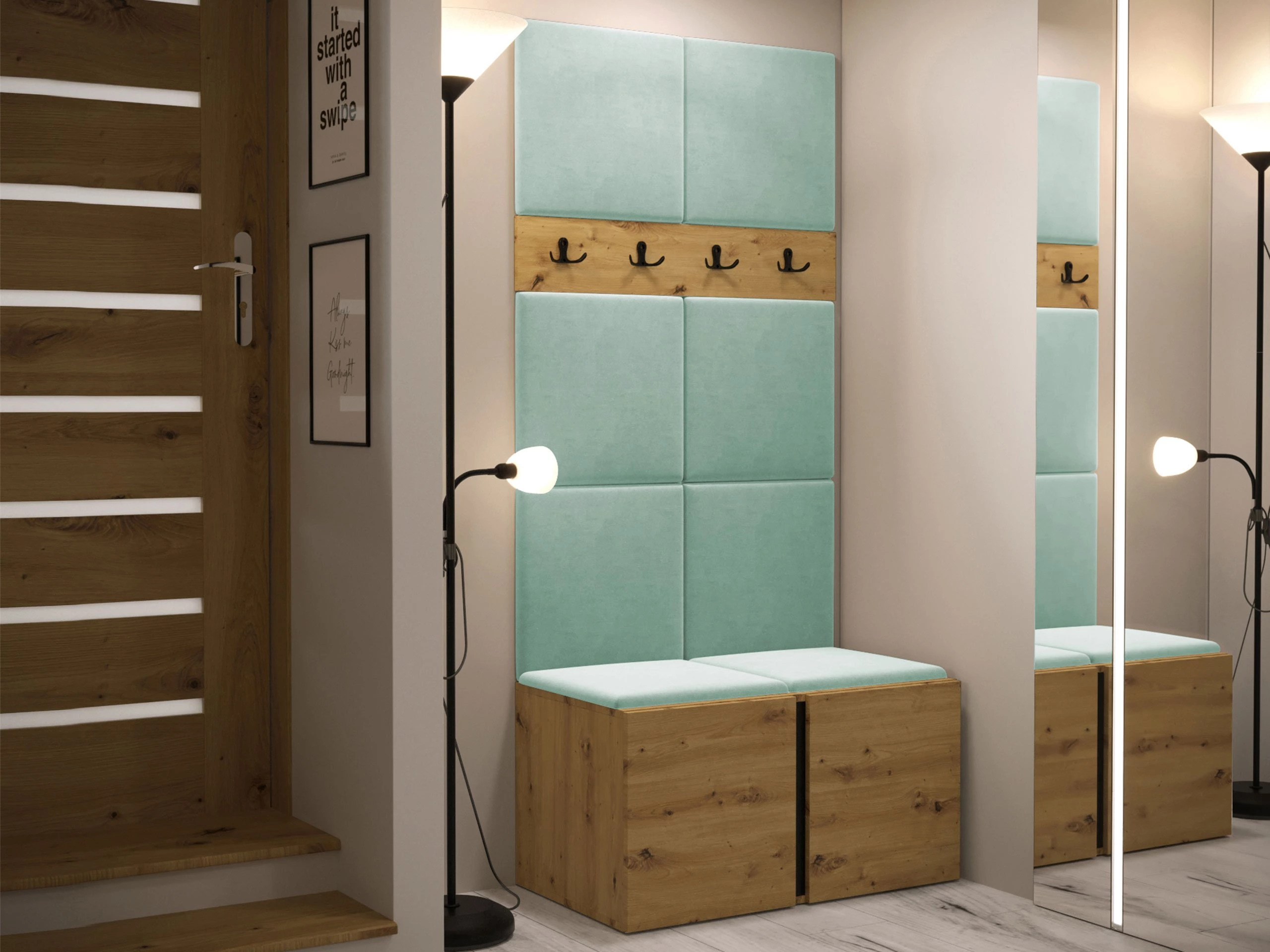 Set arredo da corridoio Pinis IV (Rovere Artisan)