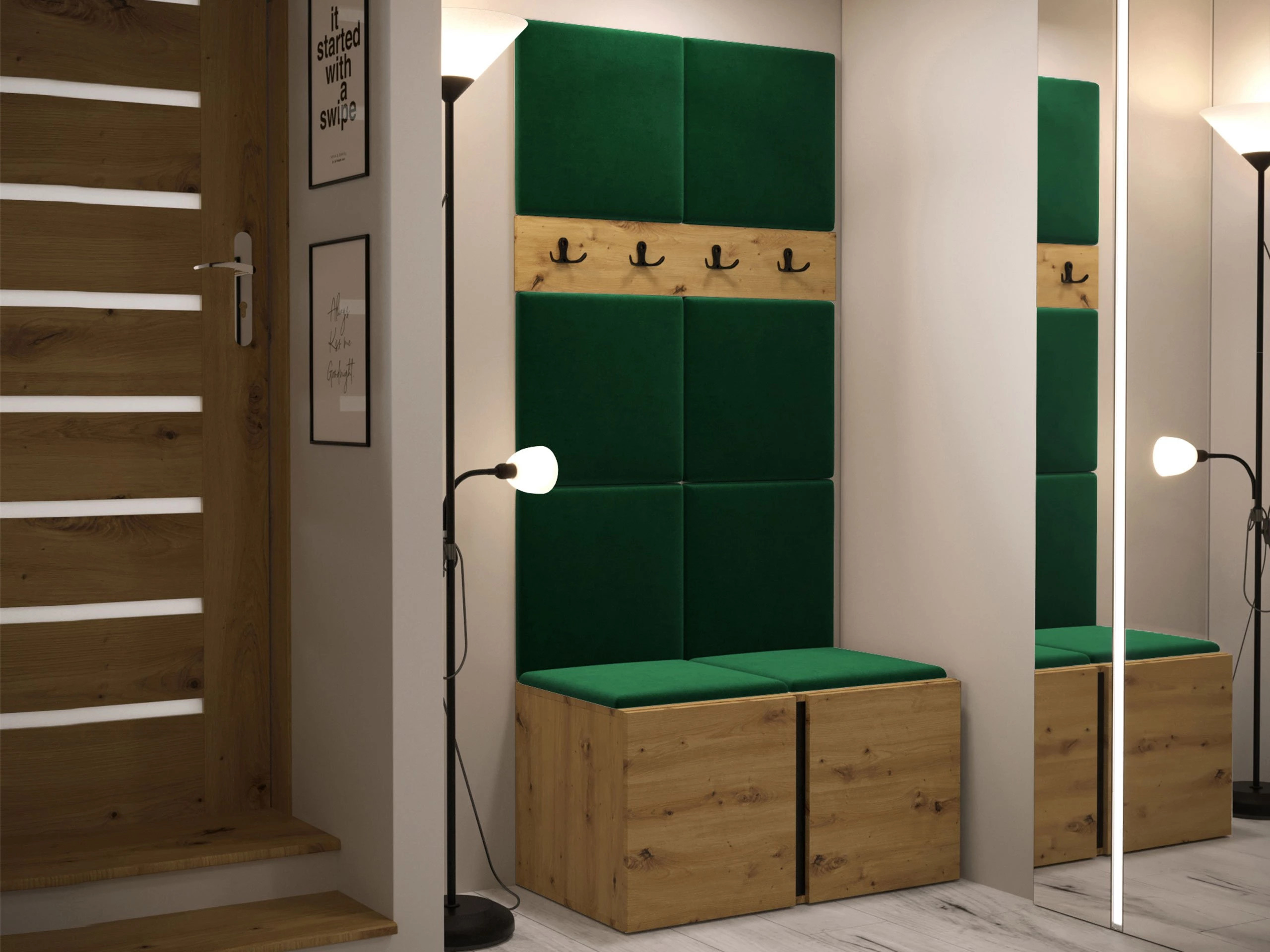 Set arredo da corridoio Pinis IV (Rovere Artisan)