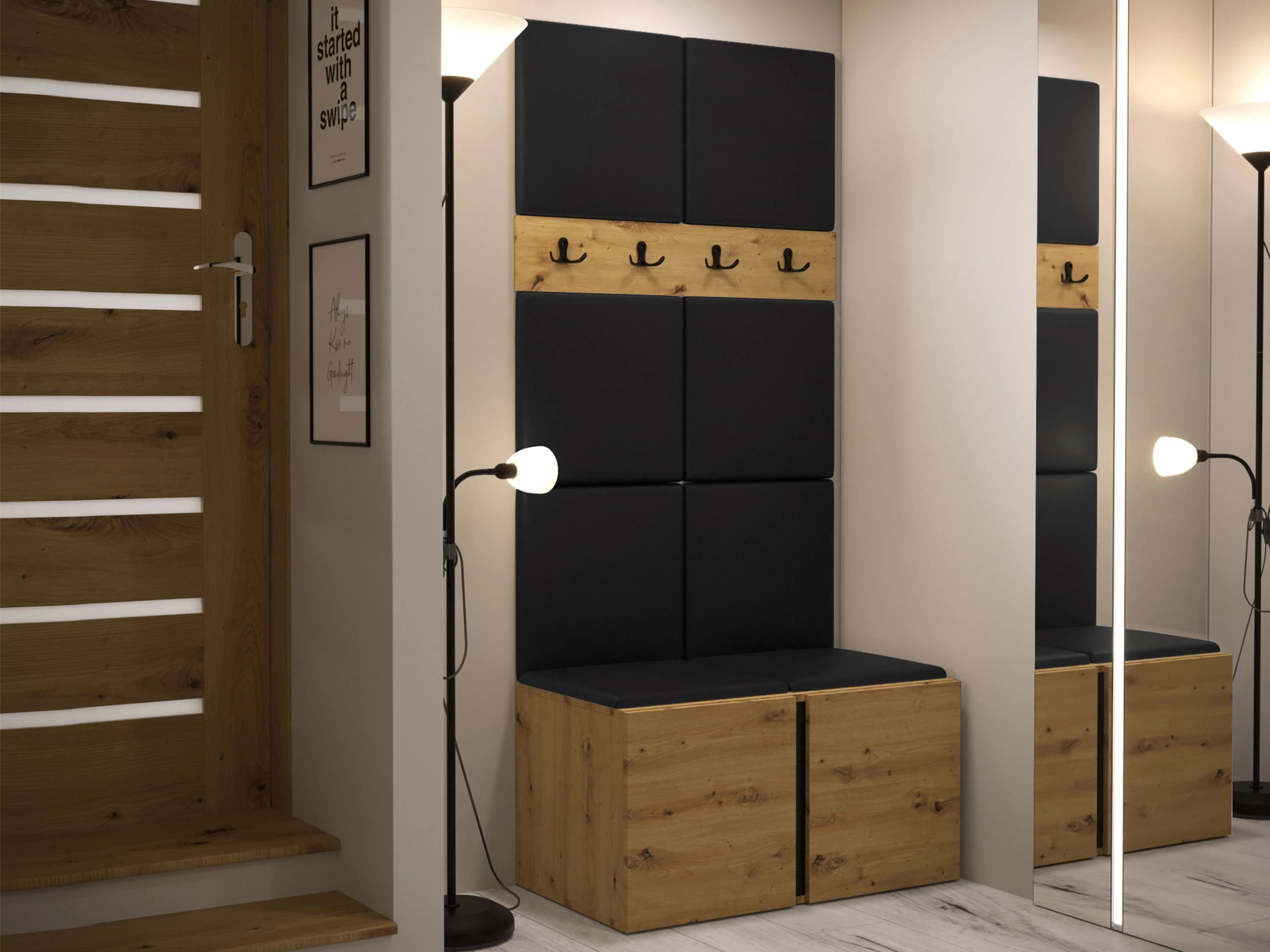 Set arredo da corridoio Pinis IV (Rovere Artisan)