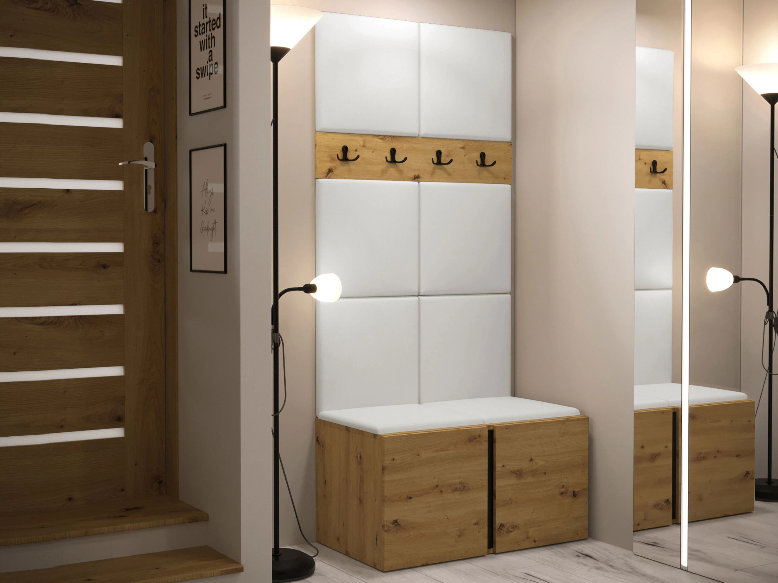 Set arredo da corridoio Pinis IV (Rovere Artisan)