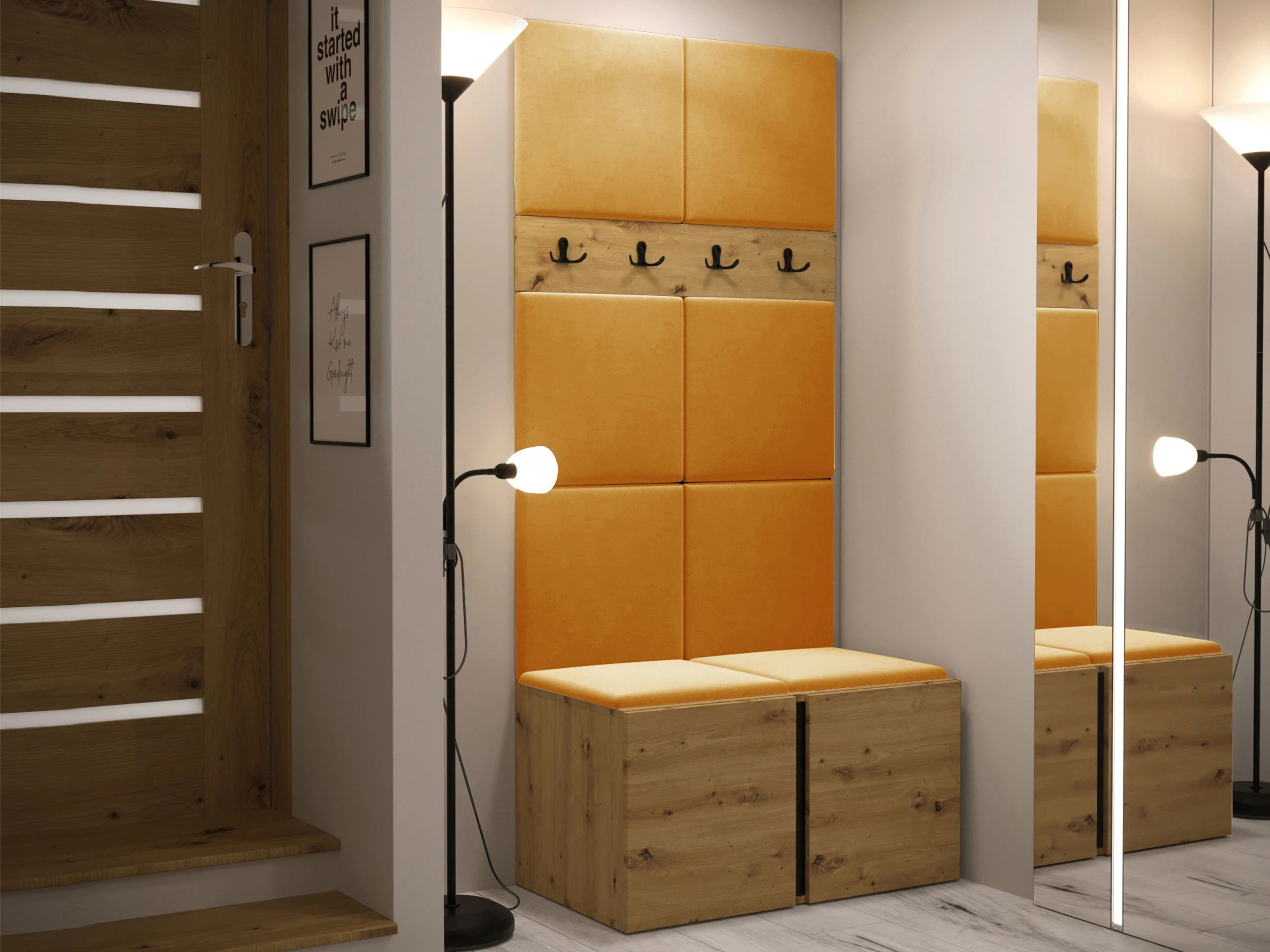 Set arredo da corridoio Pinis IV (Rovere Artisan)