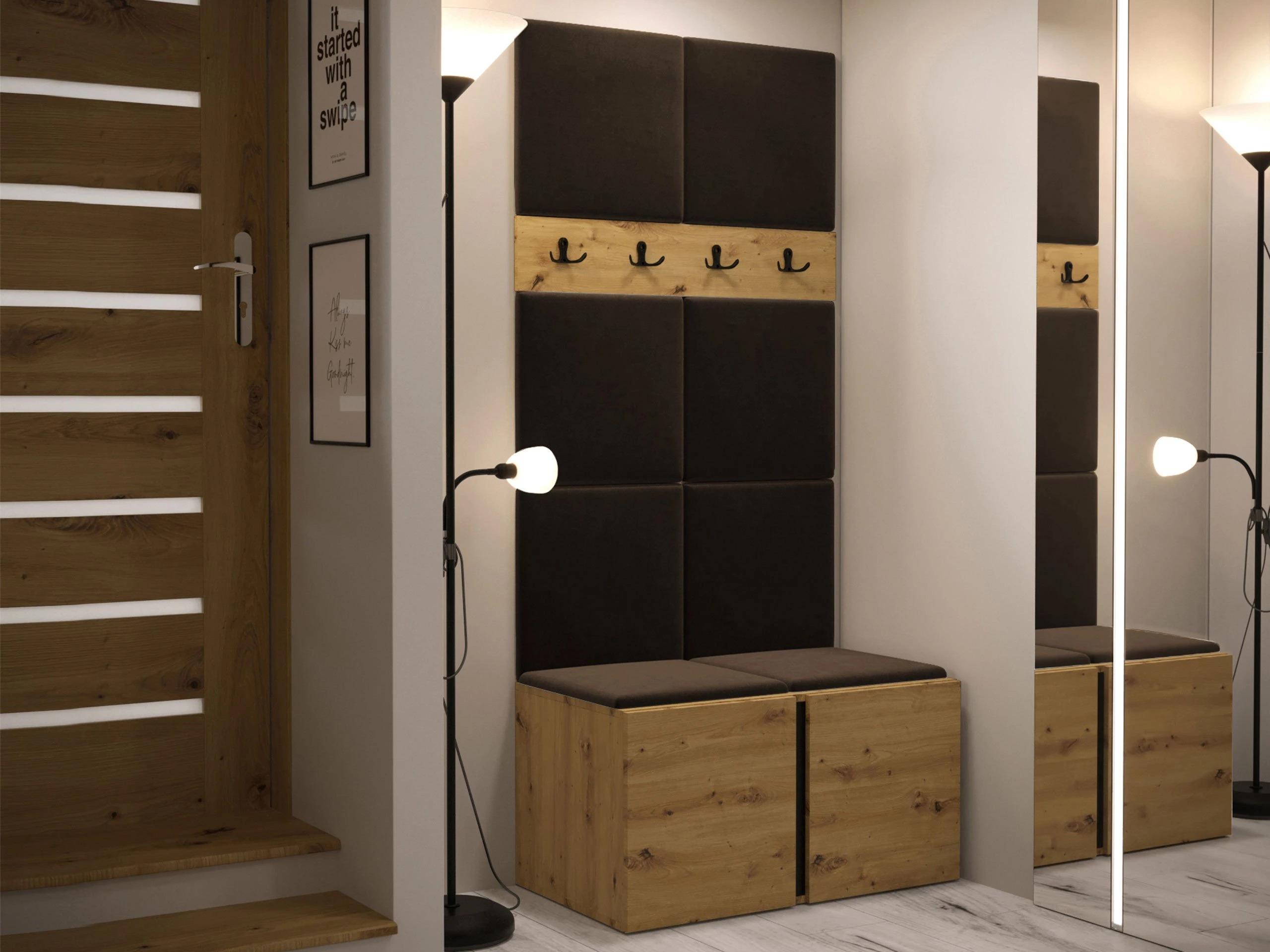 Set arredo da corridoio Pinis IV (Rovere Artisan)