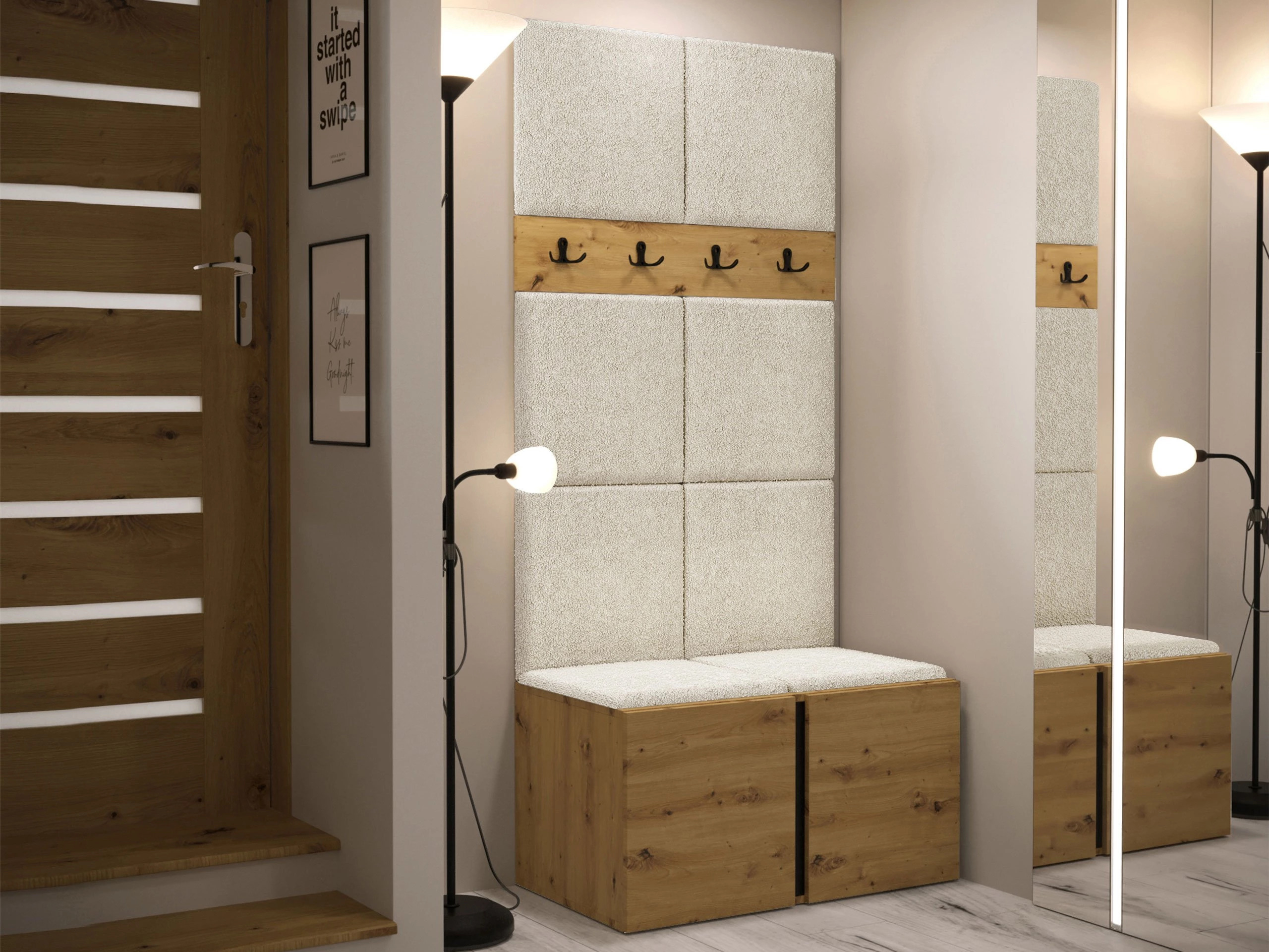 Set arredo da corridoio Pinis IV (Rovere Artisan)