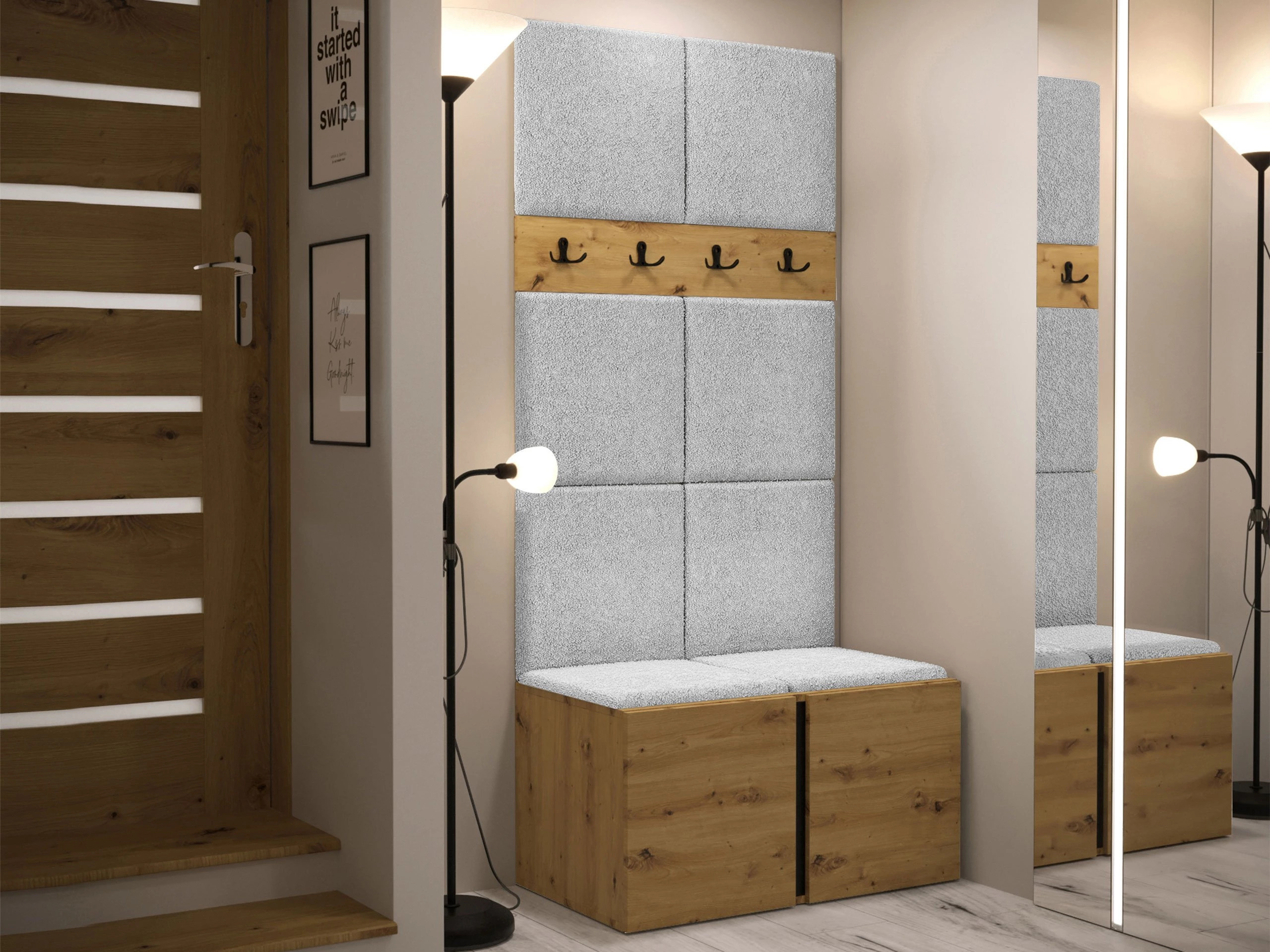 Set arredo da corridoio Pinis IV (Rovere Artisan)