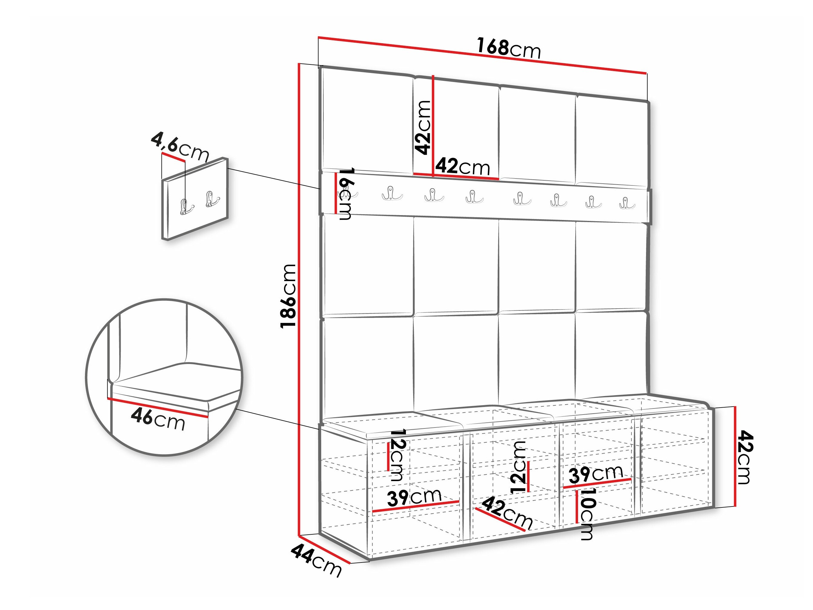 Set arredo da corridoio Pinis V (Eco pelle Soft 011)