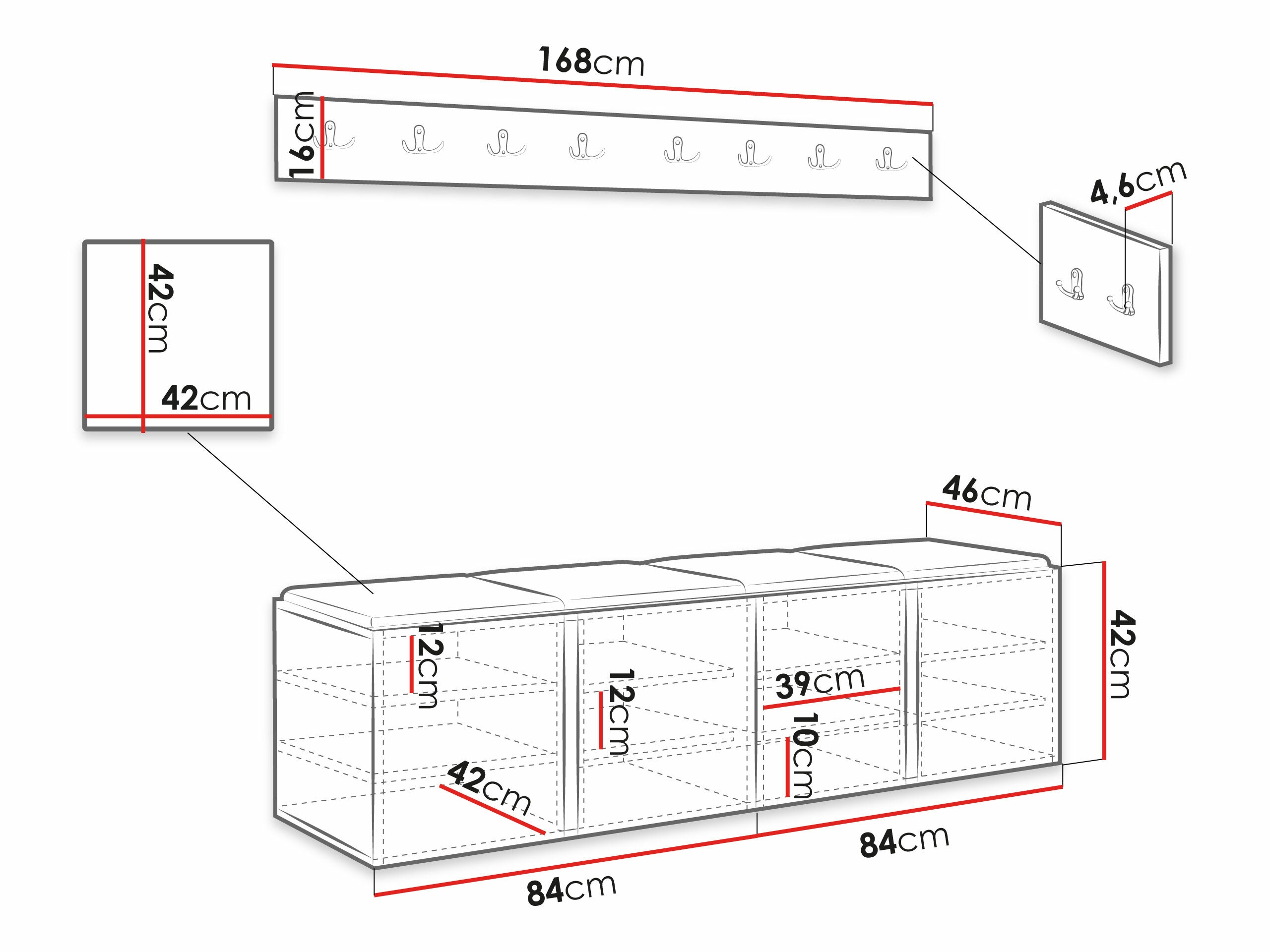 Set arredo da corridoio Hartford 276 (Manila 02)