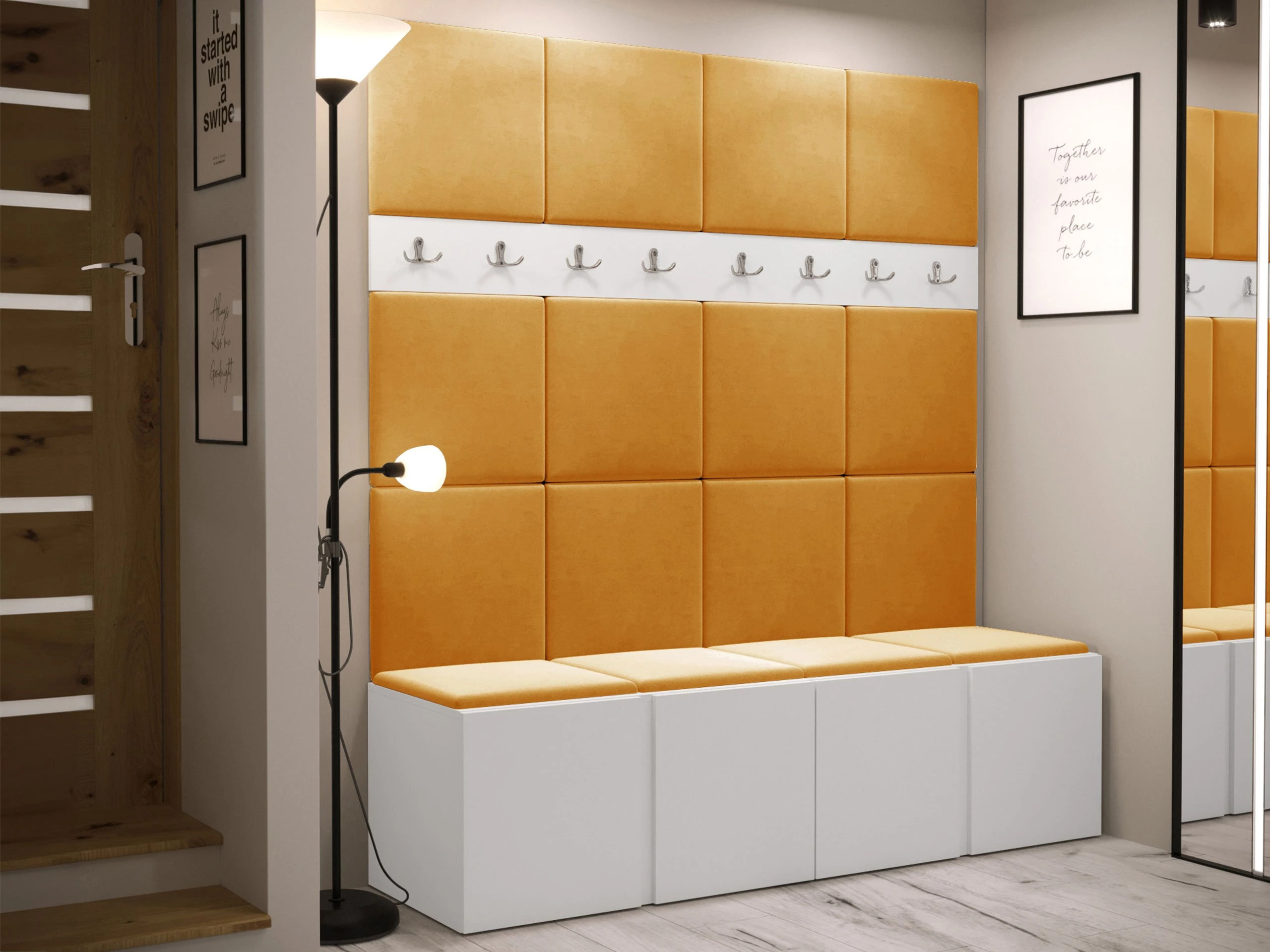 Set arredo da corridoio Pinis V (Bianco)