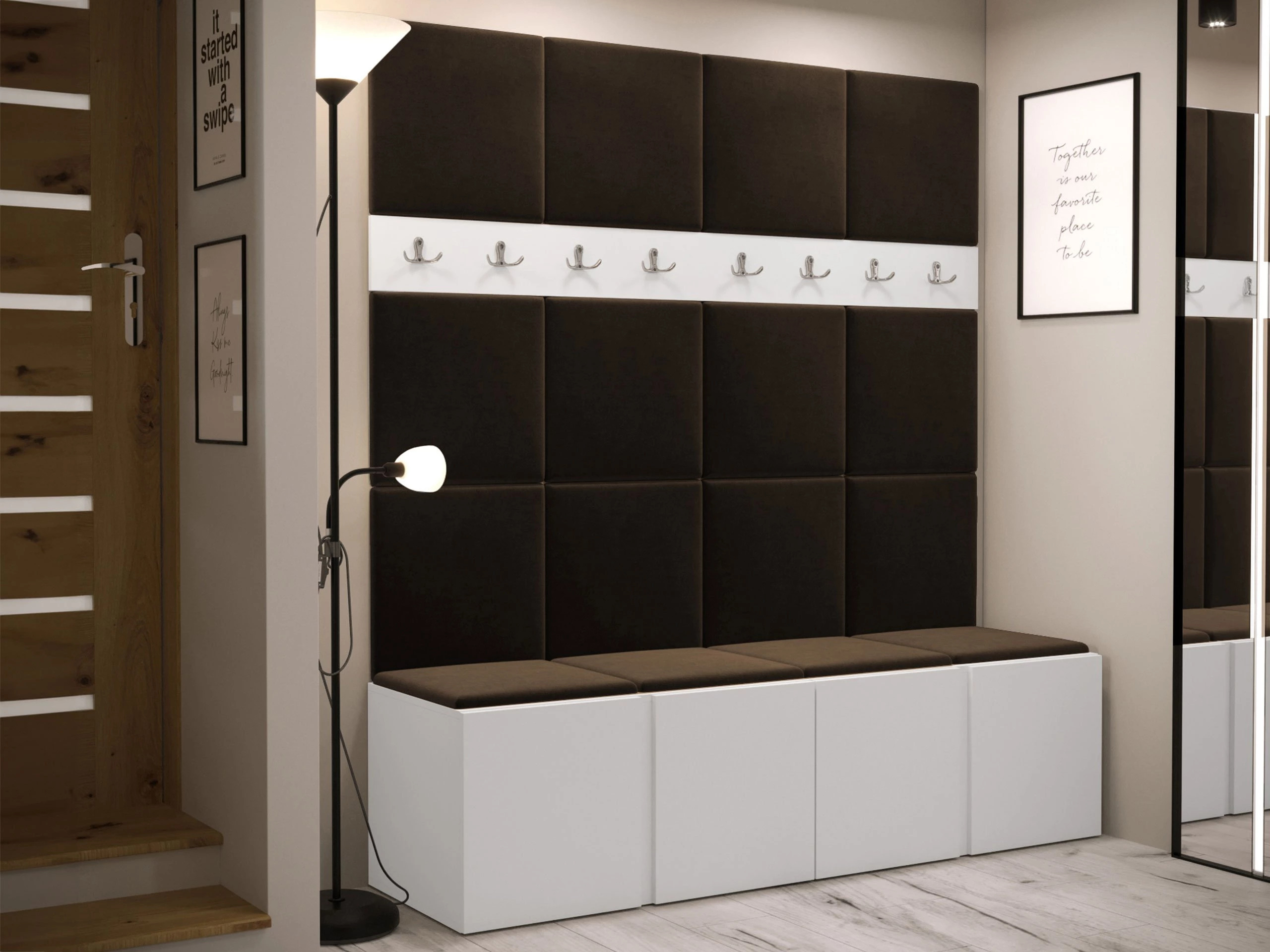 Set arredo da corridoio Pinis V (Bianco)