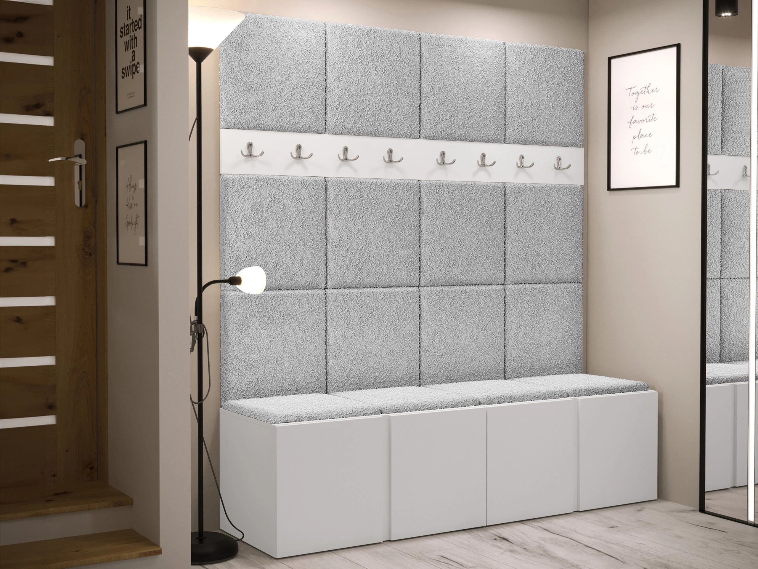Set arredo da corridoio Pinis V (Bianco)