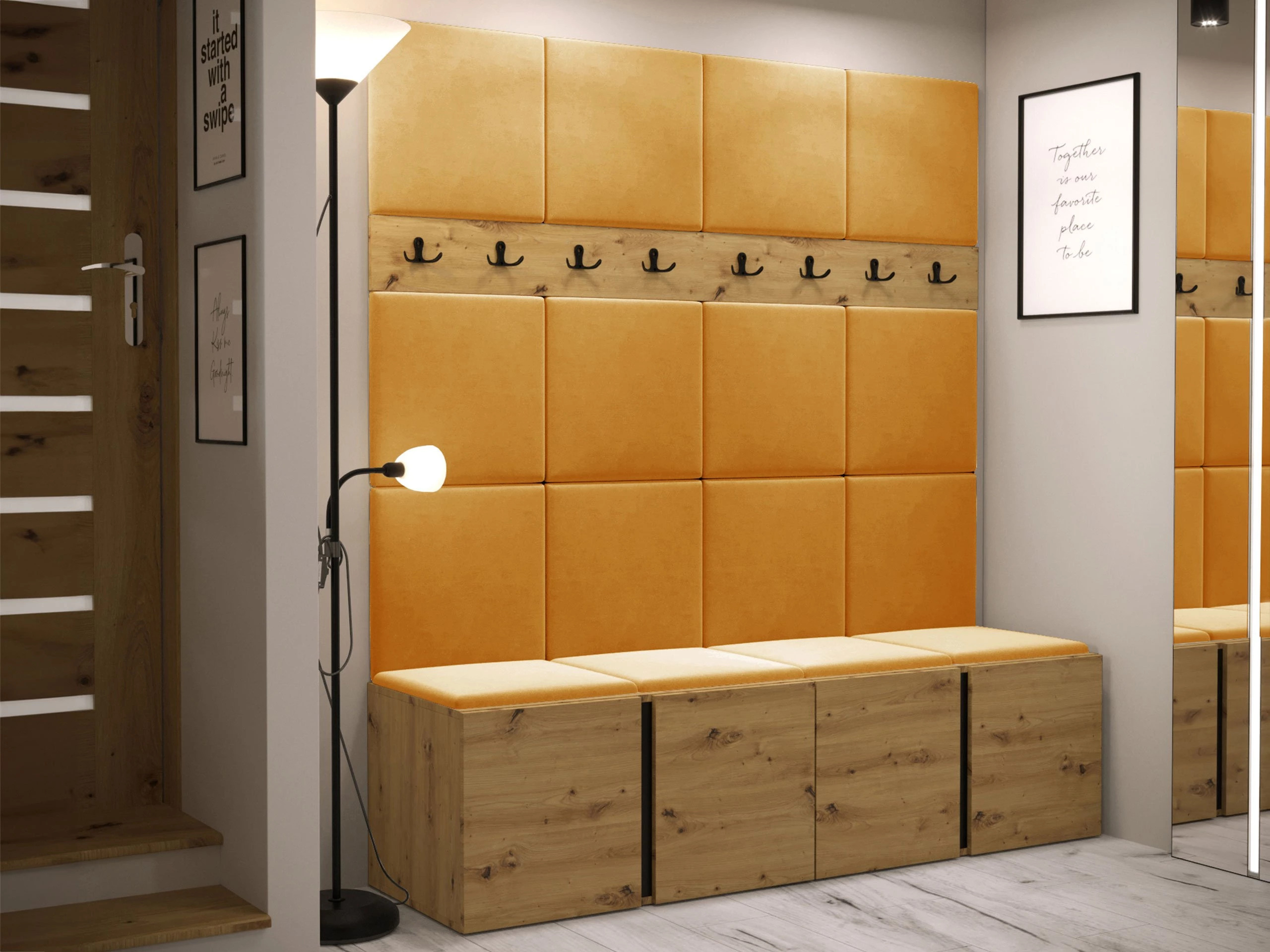 Set arredo da corridoio Pinis V (Rovere Artisan)
