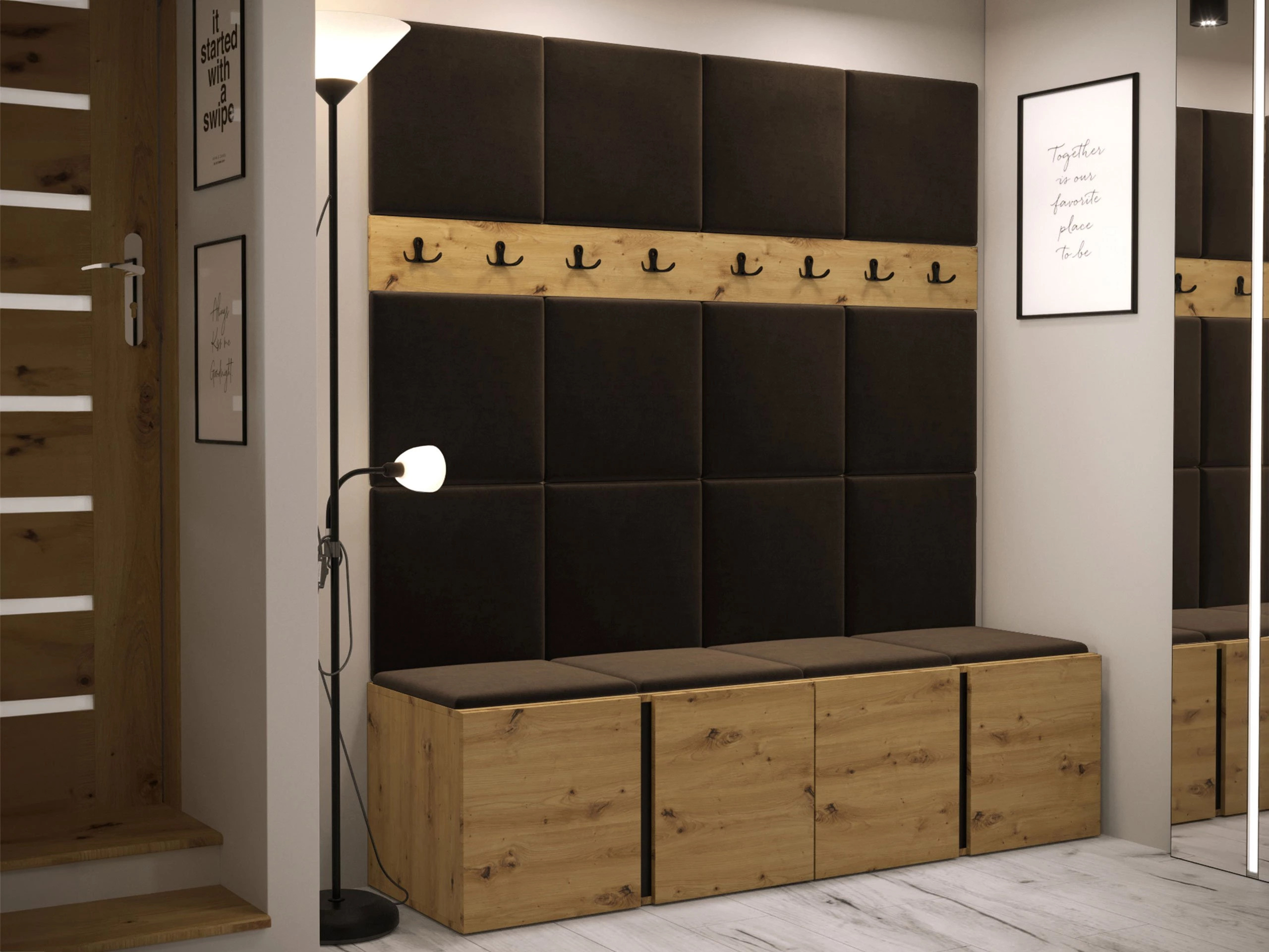 Set arredo da corridoio Pinis V (Rovere Artisan)