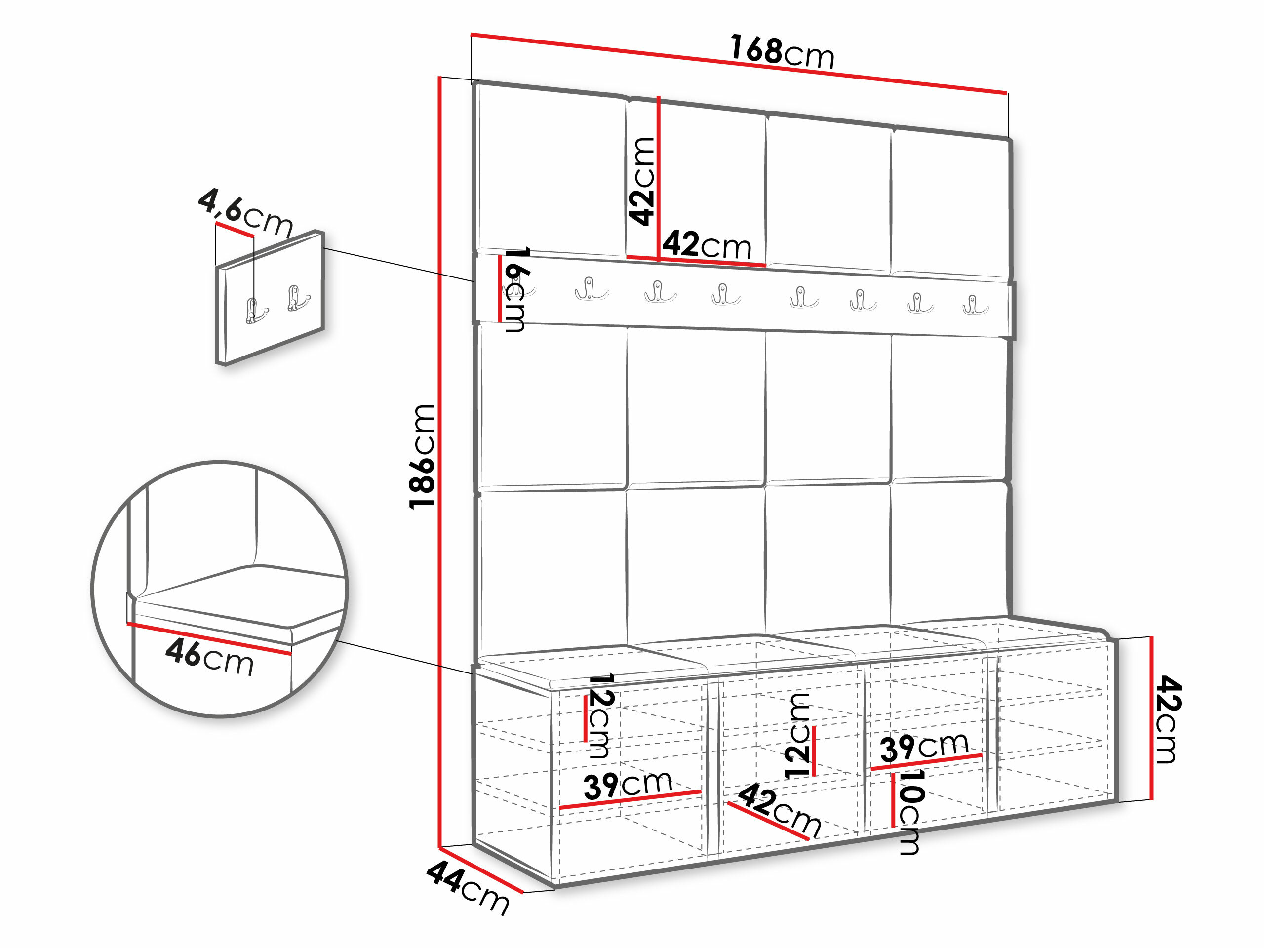Set arredo da corridoio Pinis V (Rovere Artisan)