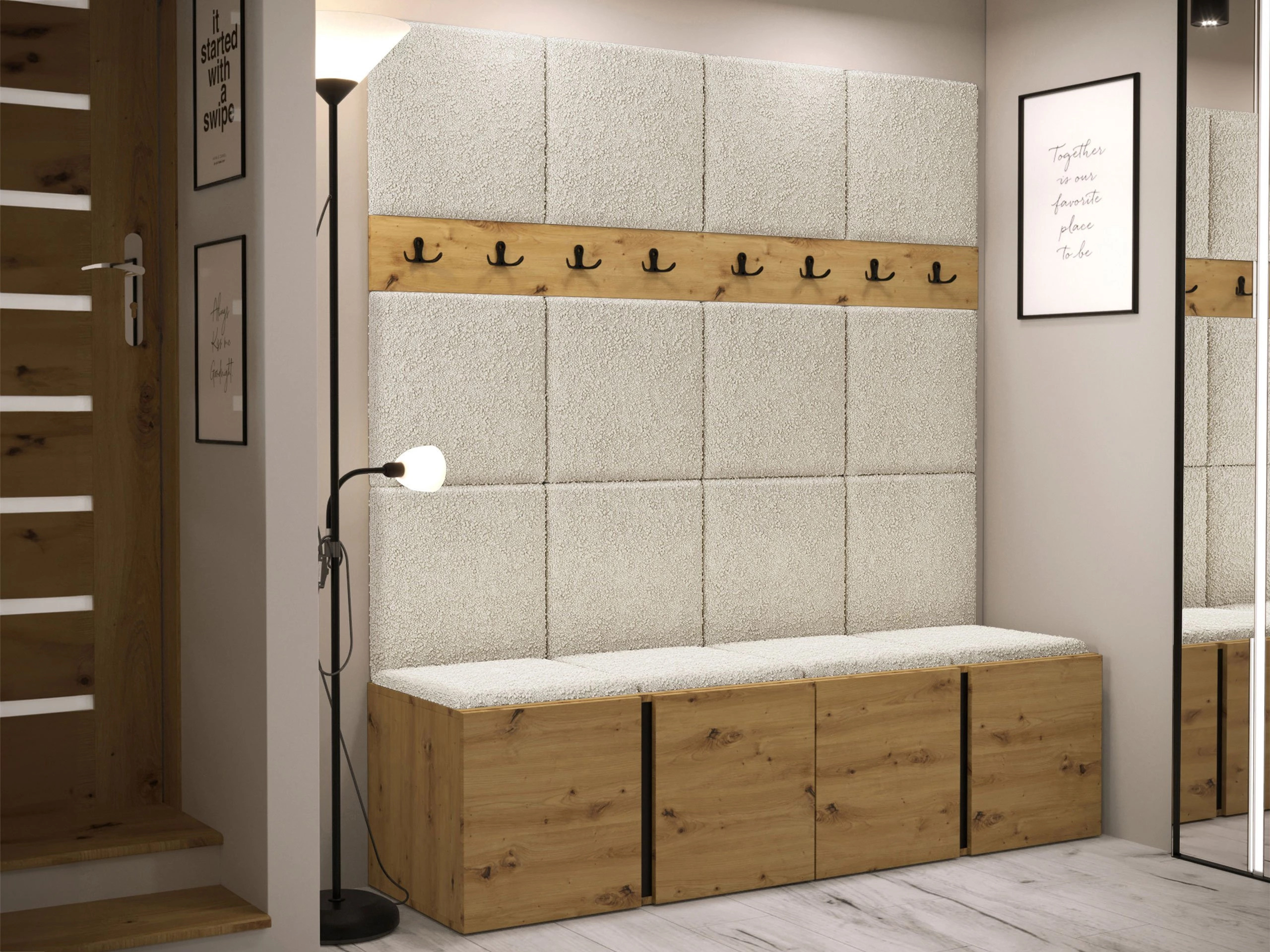 Set arredo da corridoio Pinis V (Rovere Artisan)