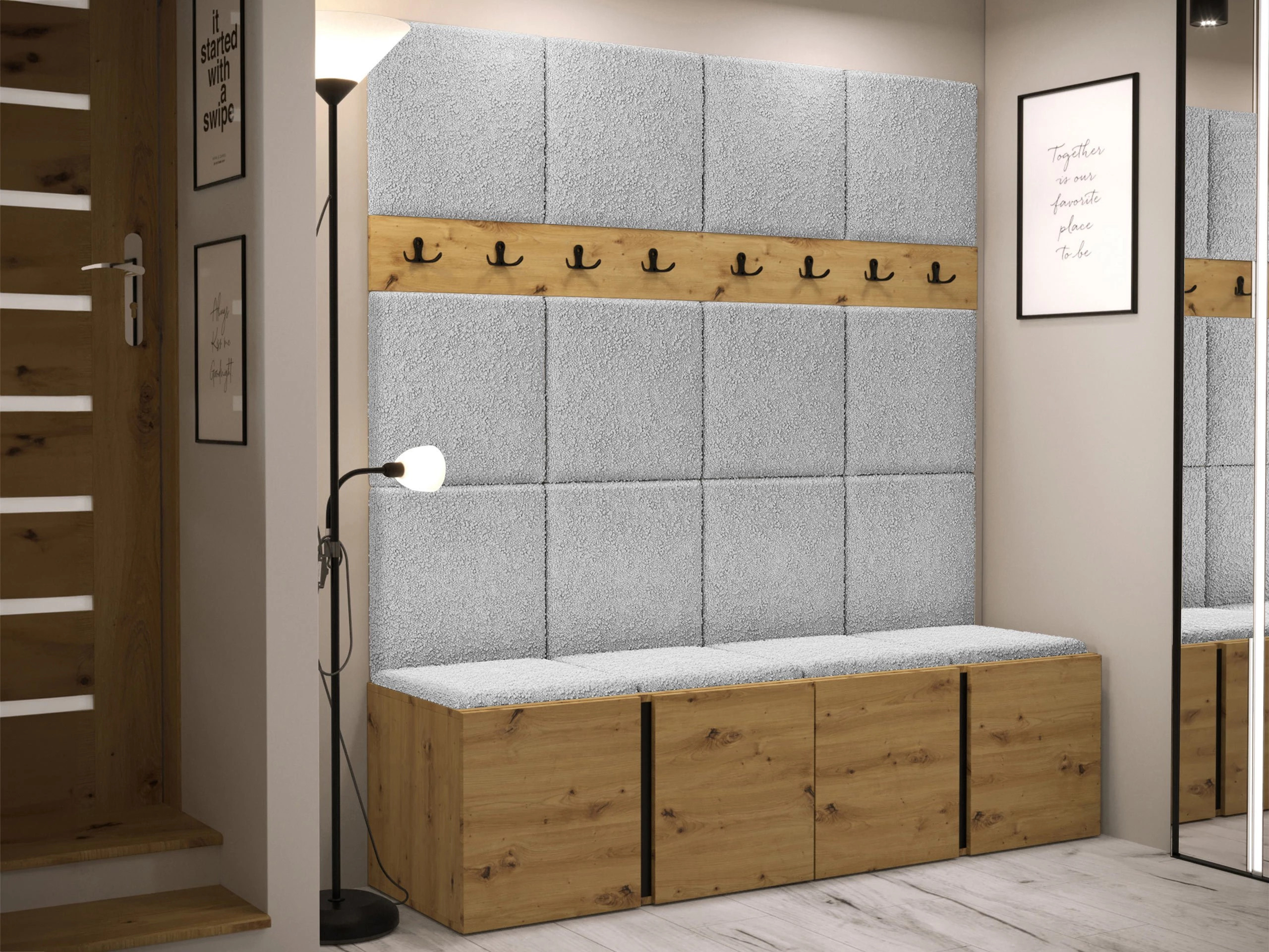 Set arredo da corridoio Pinis V (Rovere Artisan)