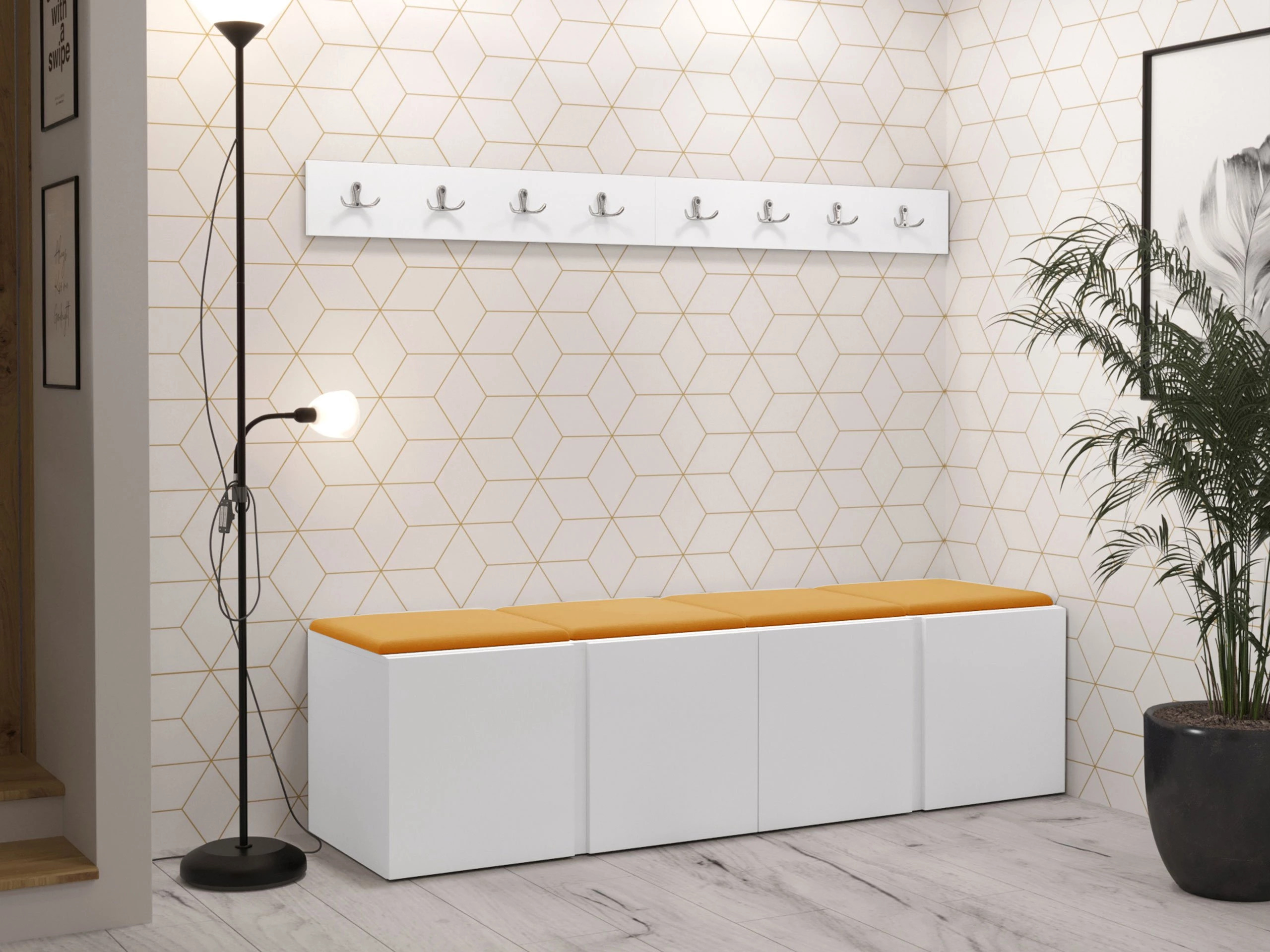 Set arredo da corridoio Pinis VII (Bianco)
