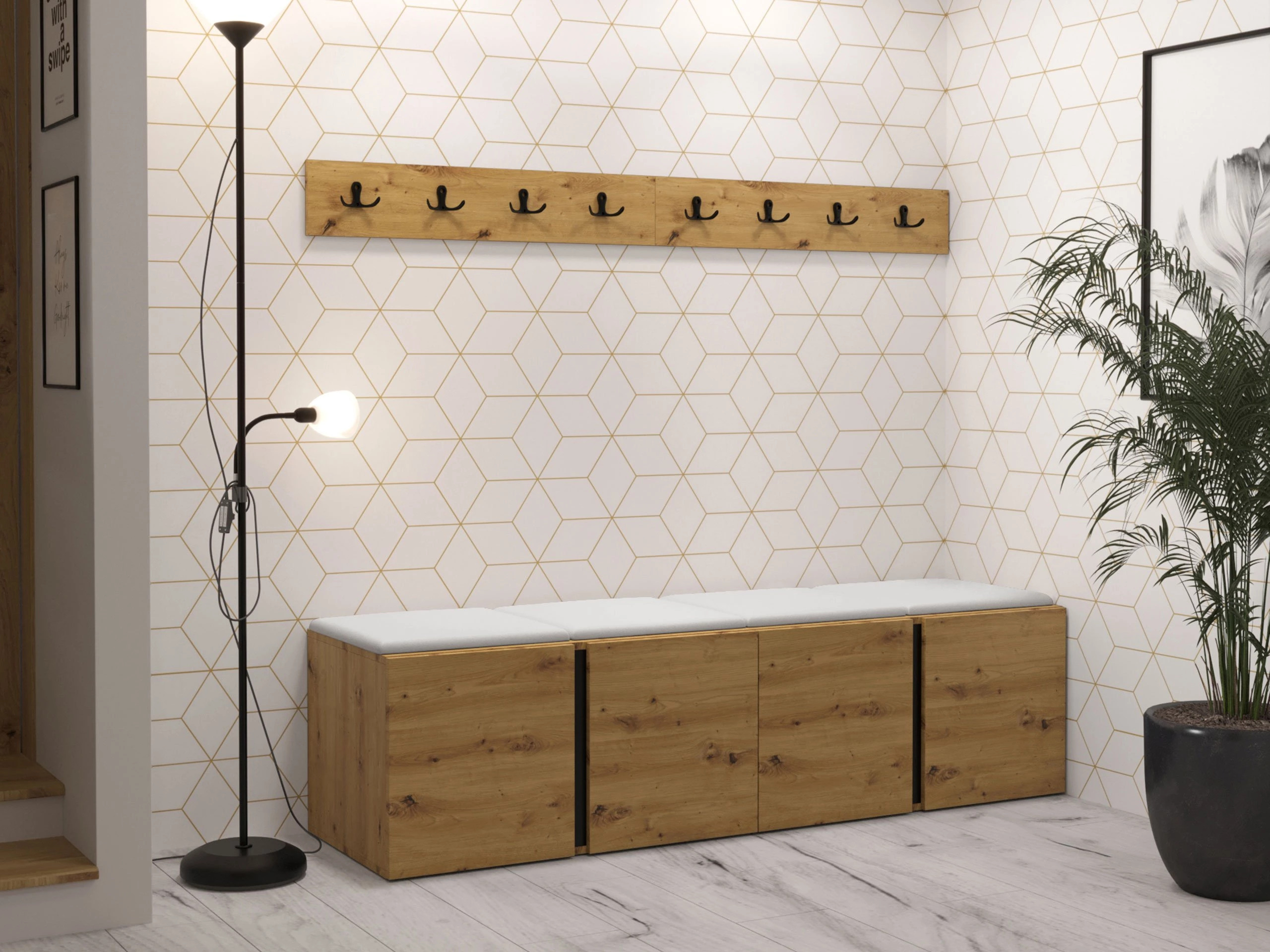 Set arredo da corridoio Pinis VII (Eco pelle Soft 017)