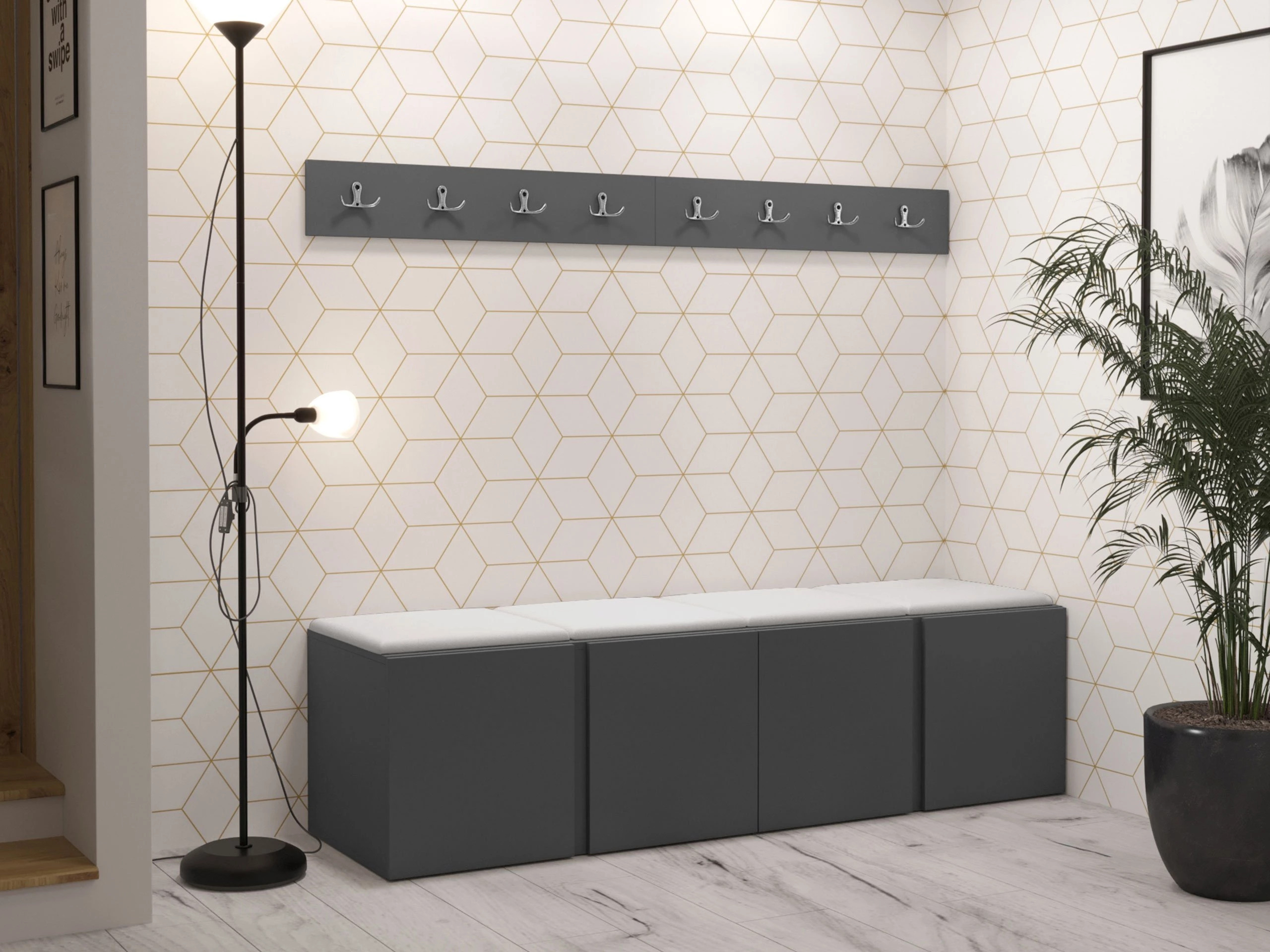 Set arredo da corridoio Pinis VII (Eco pelle Soft 017)