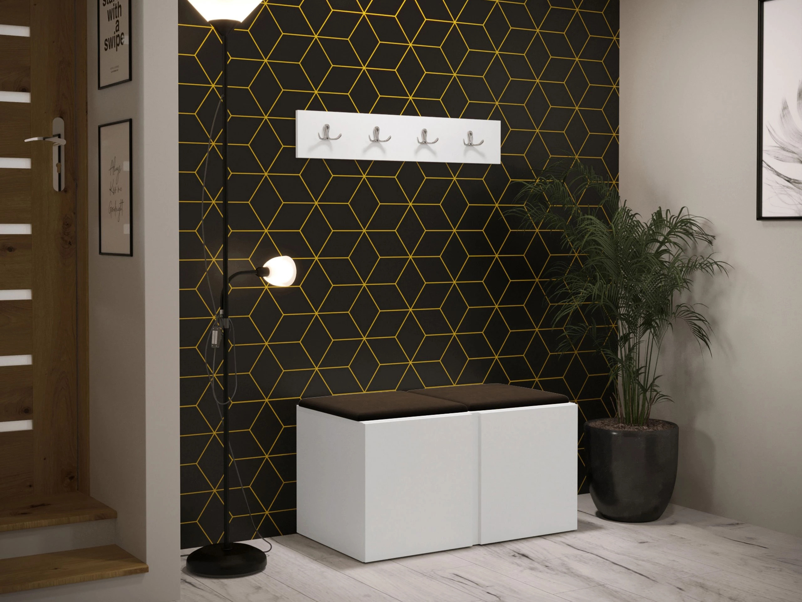 Set arredo da corridoio Pinis VI (Bianco)