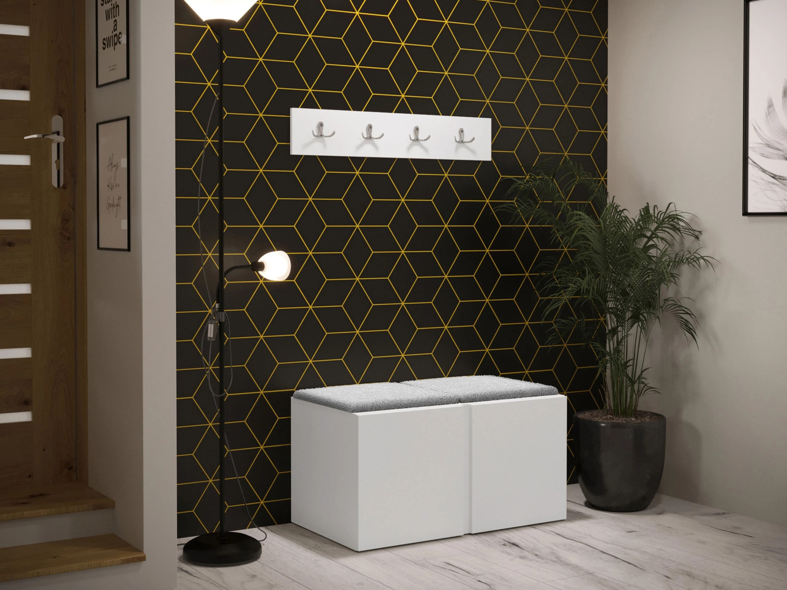 Set arredo da corridoio Pinis VI (Bianco)