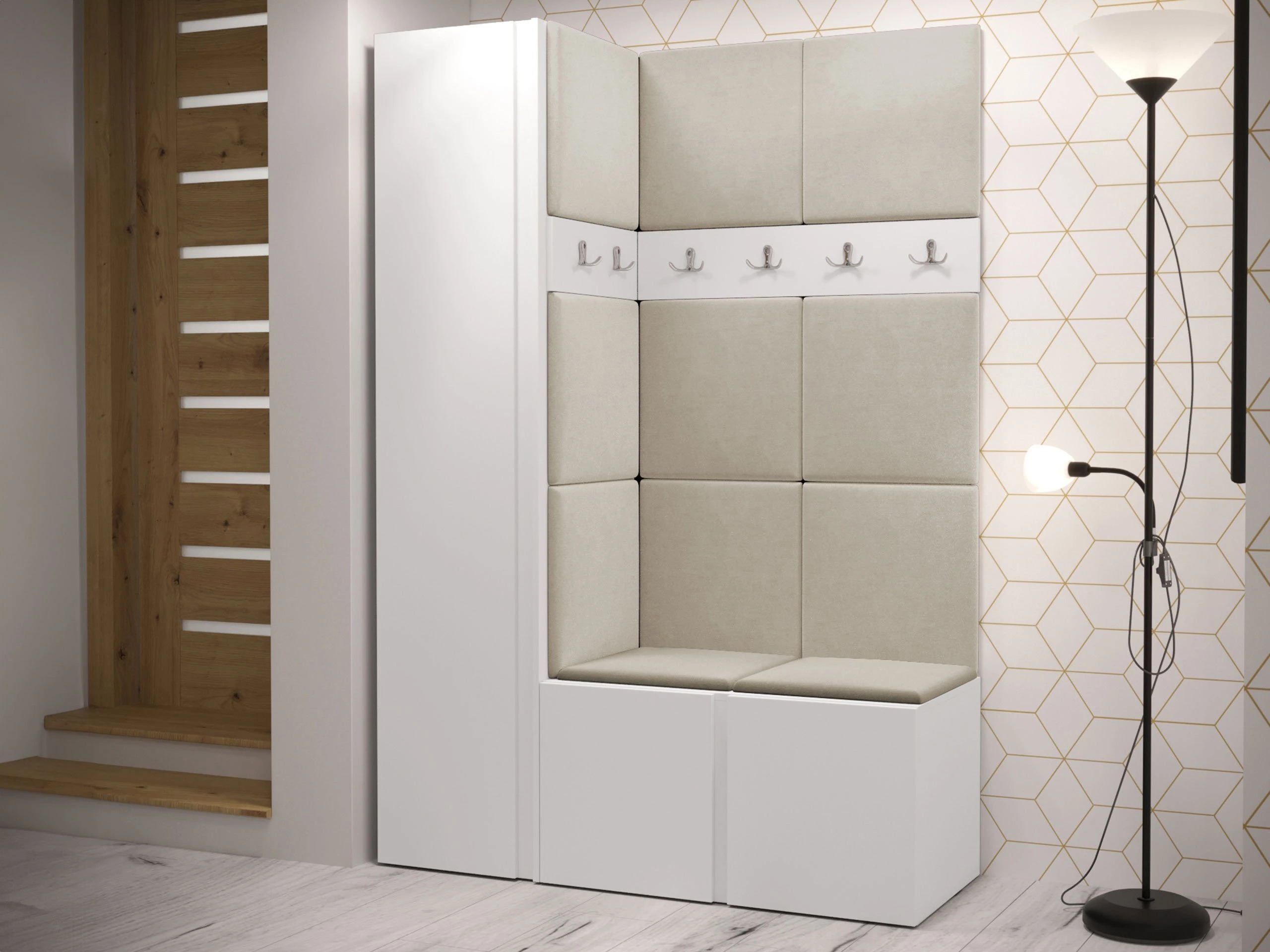 Set arredo da corridoio Pinis IX (Bianco)