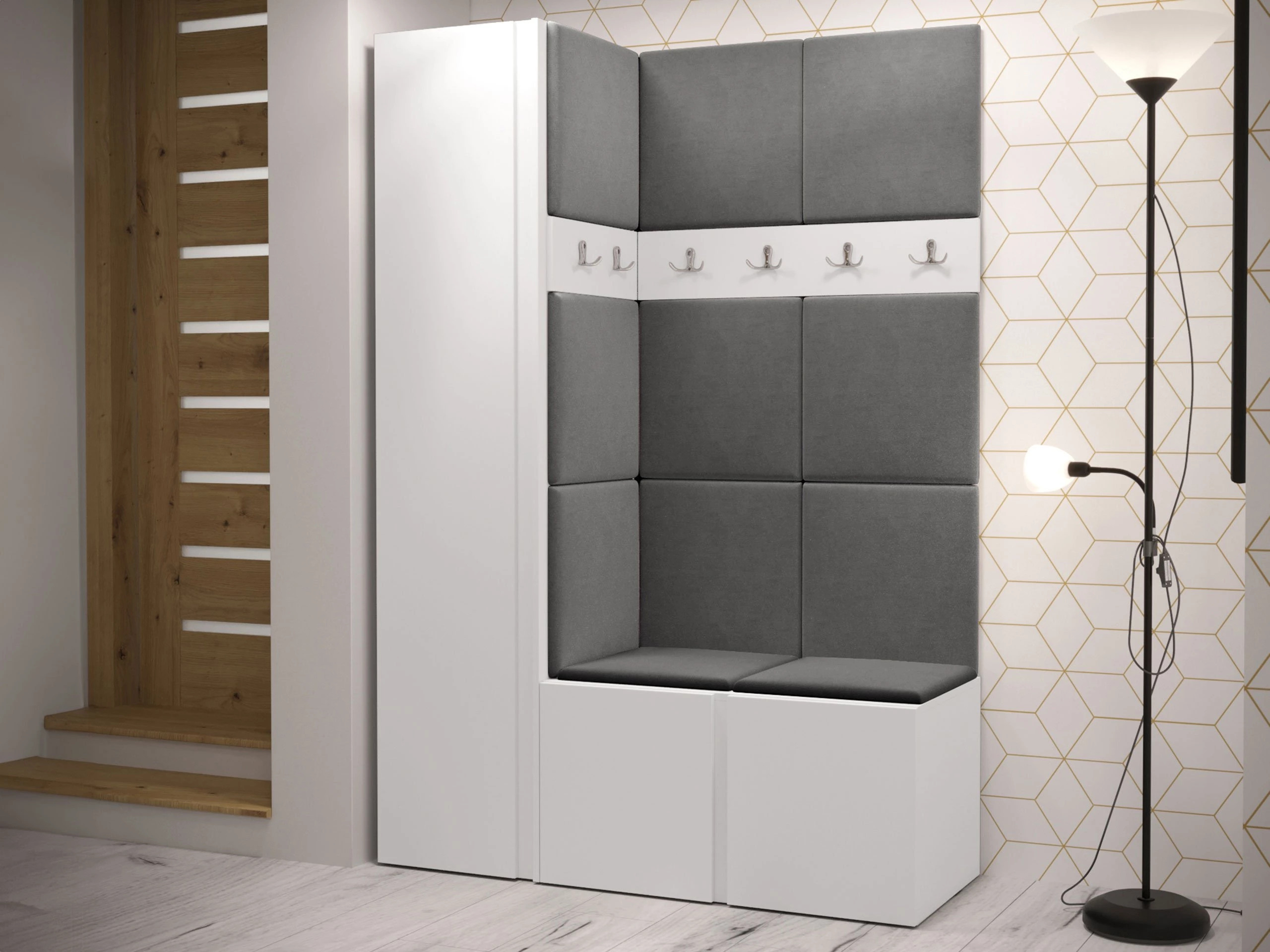 Set arredo da corridoio Pinis IX (Bianco)