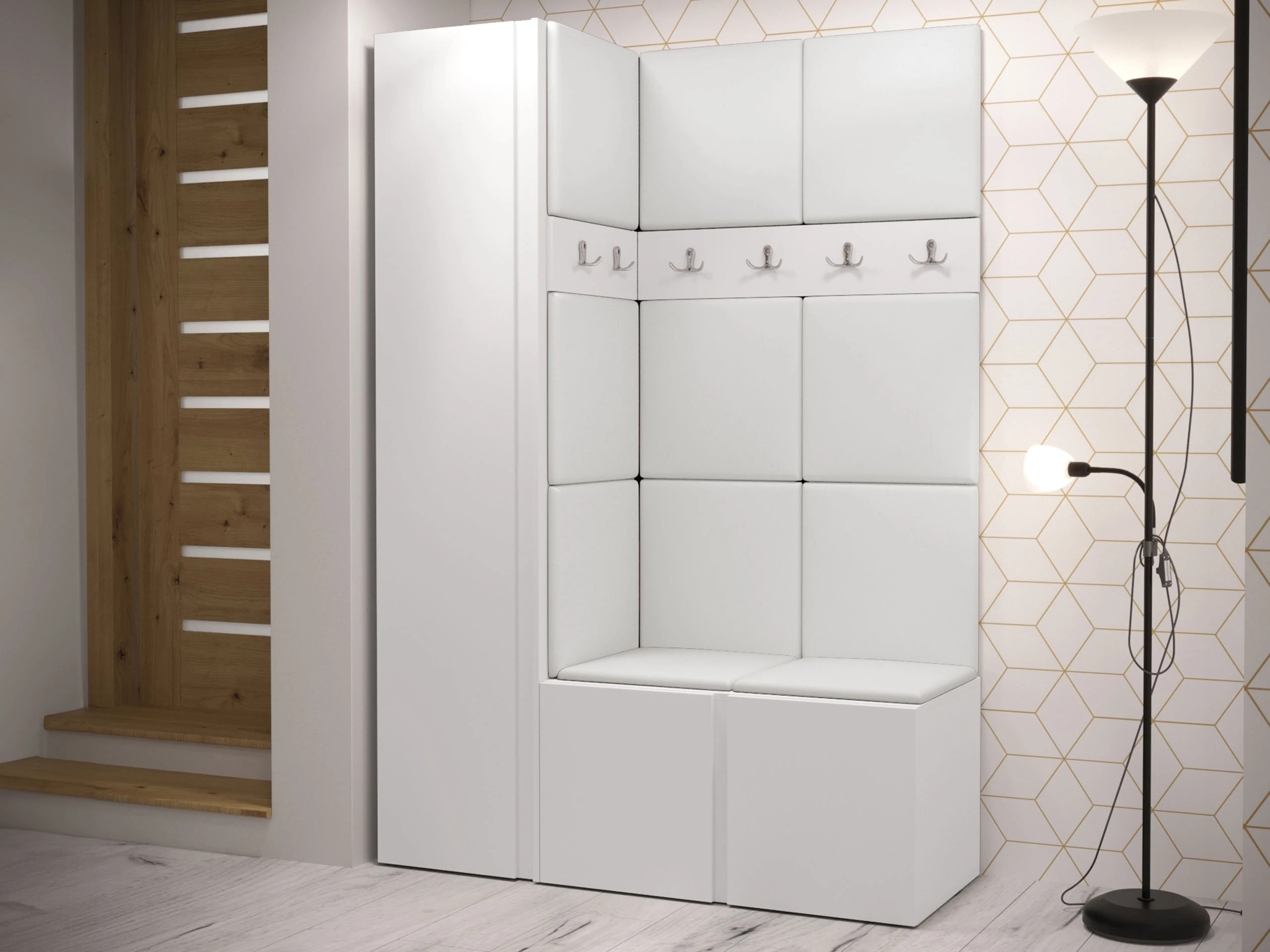 Set arredo da corridoio Pinis IX (Bianco)