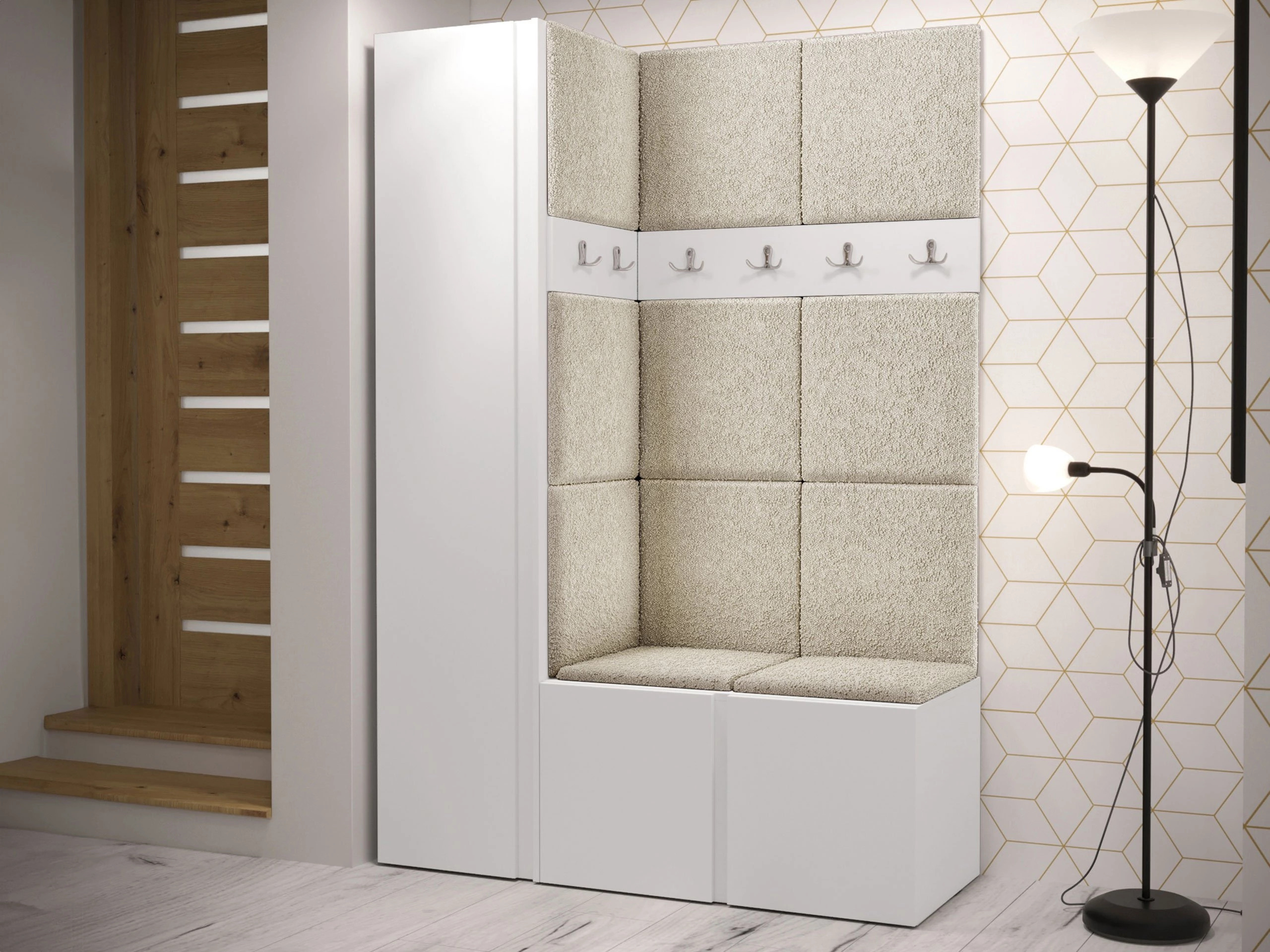 Set arredo da corridoio Pinis IX (Bianco)