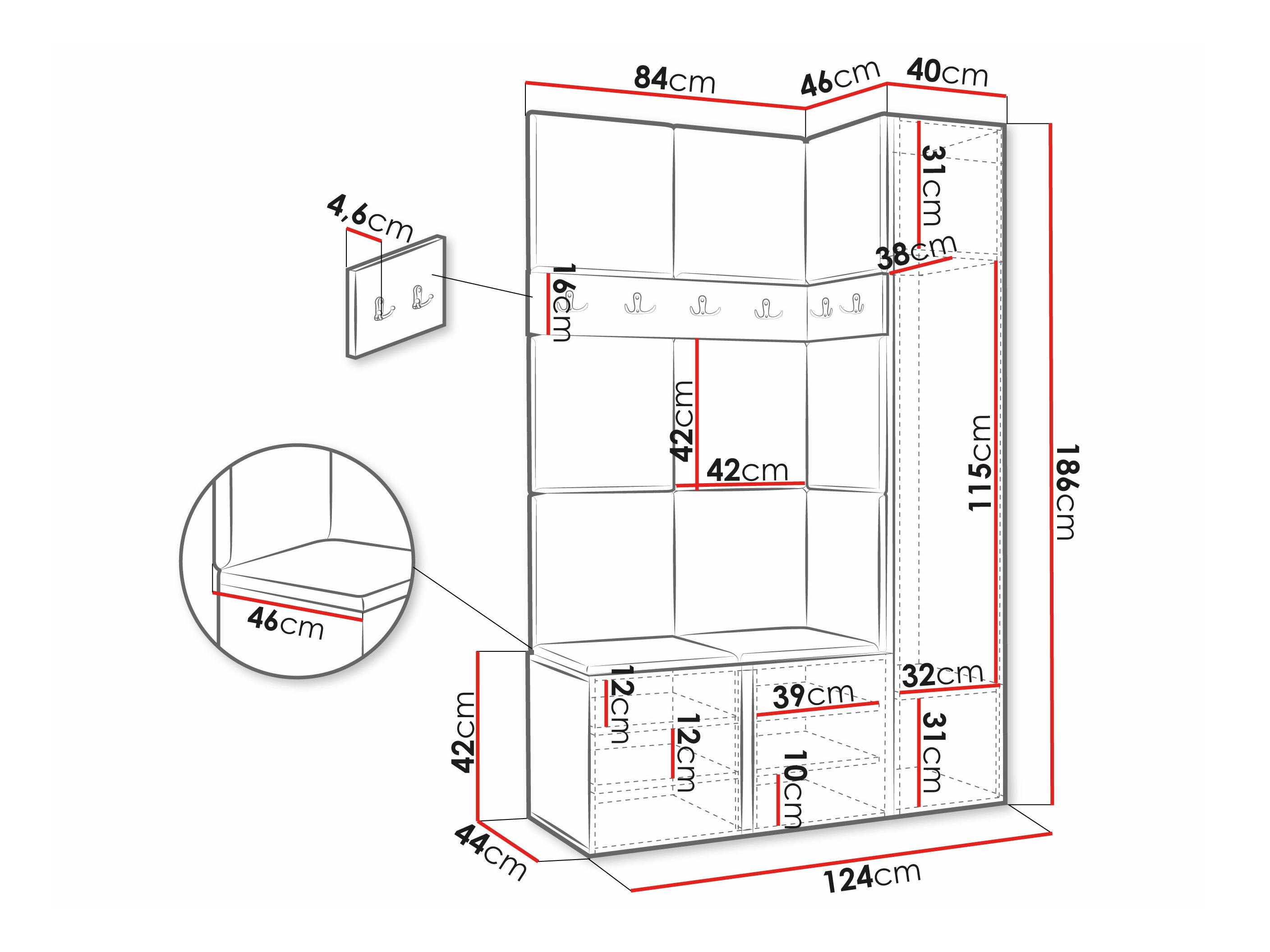 Set arredo da corridoio Pinis IX (Rovere Artisan)
