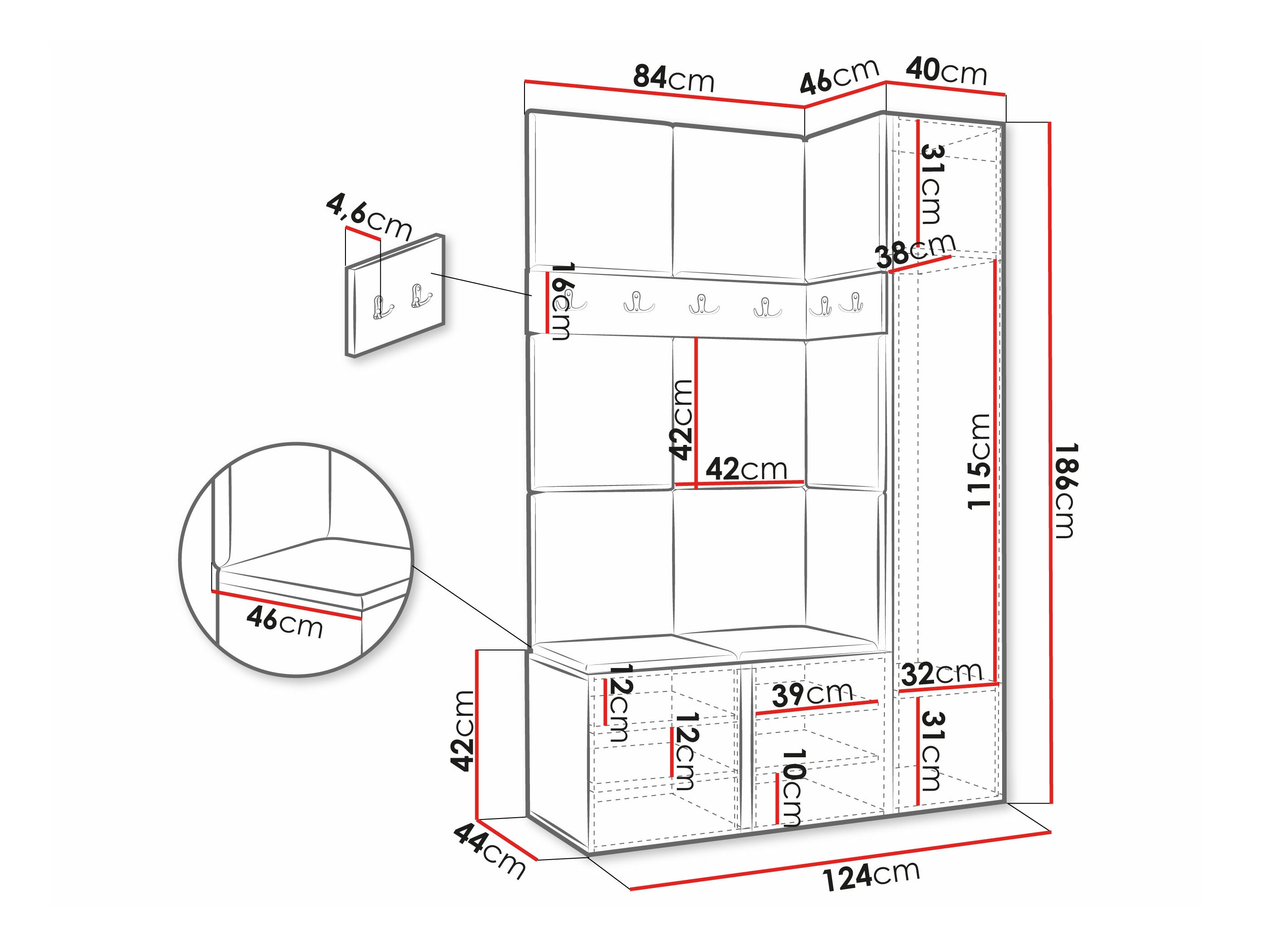 Set arredo da corridoio Pinis IX (Rovere Artisan)