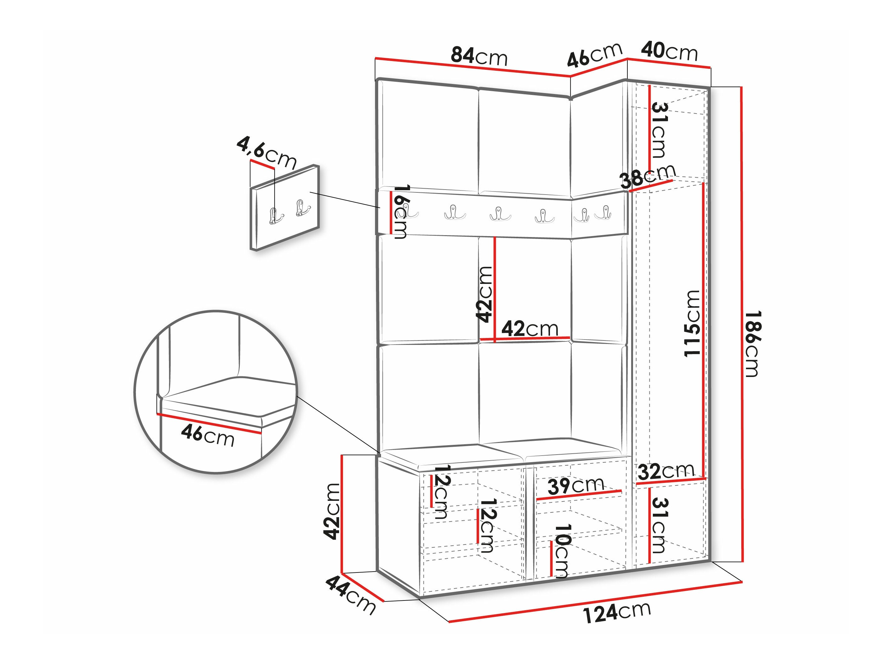 Set arredo da corridoio Pinis IX (Rovere Artisan)