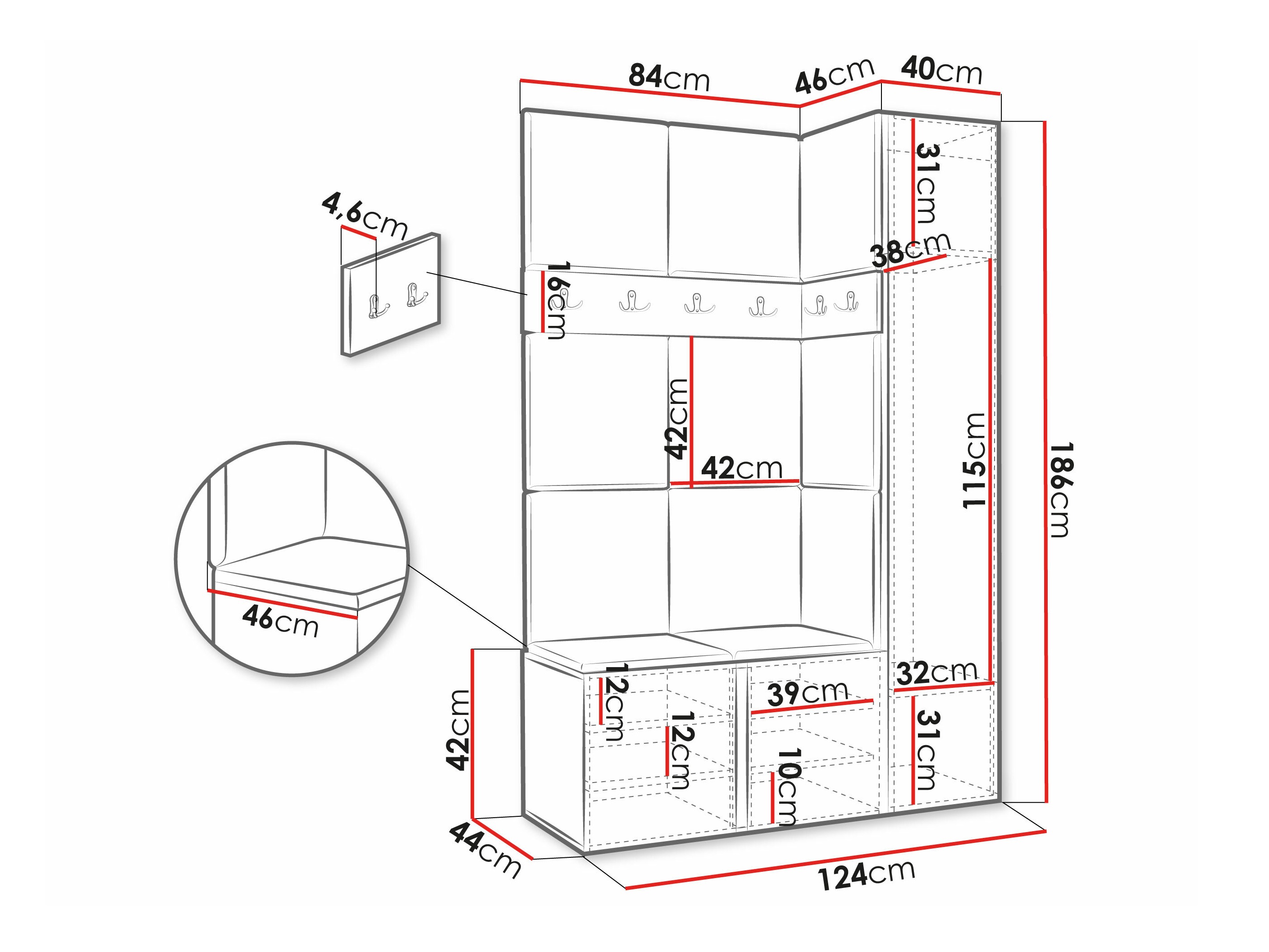 Set arredo da corridoio Pinis IX (Rovere Artisan)
