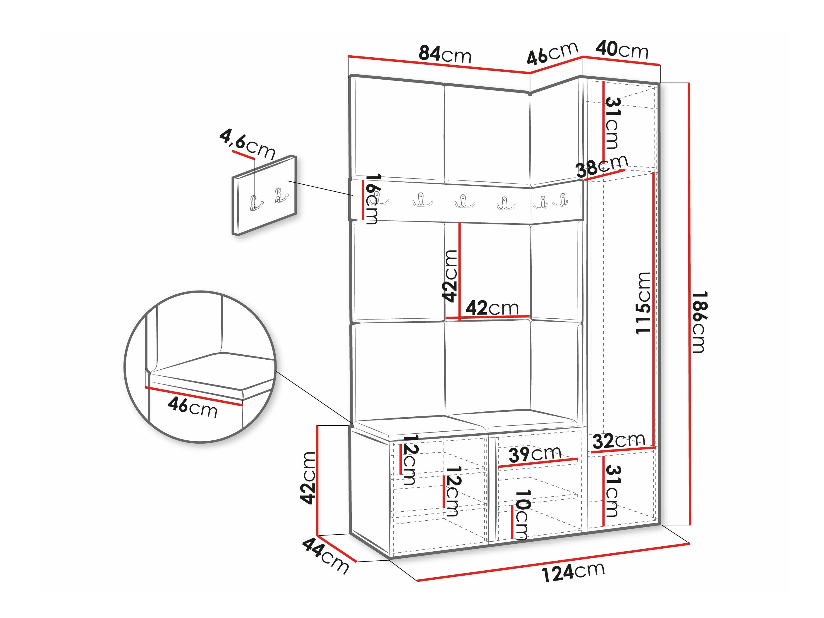 Set arredo da corridoio Pinis IX (Rovere Artisan)