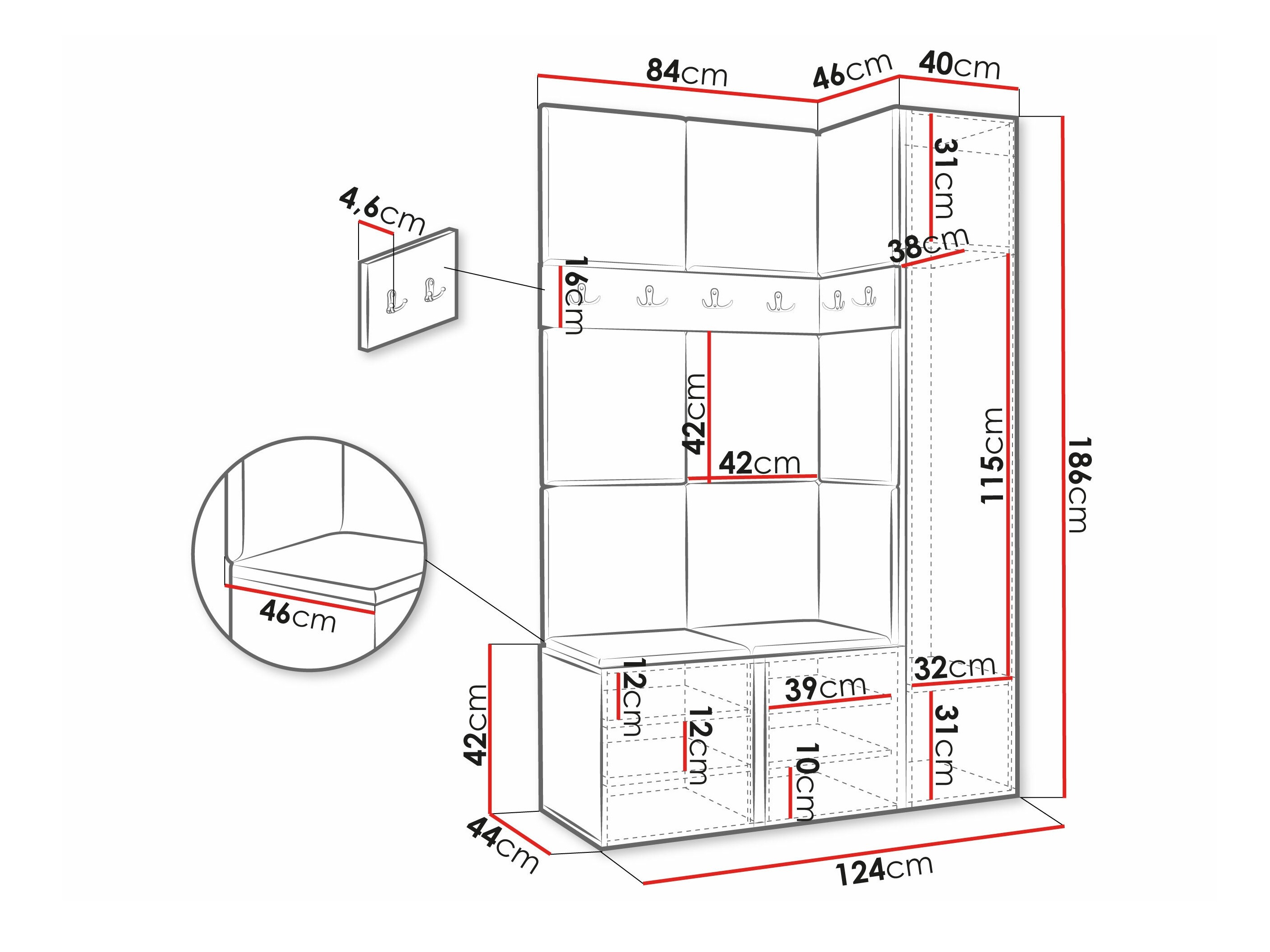 Set arredo da corridoio Pinis IX (Rovere Artisan)