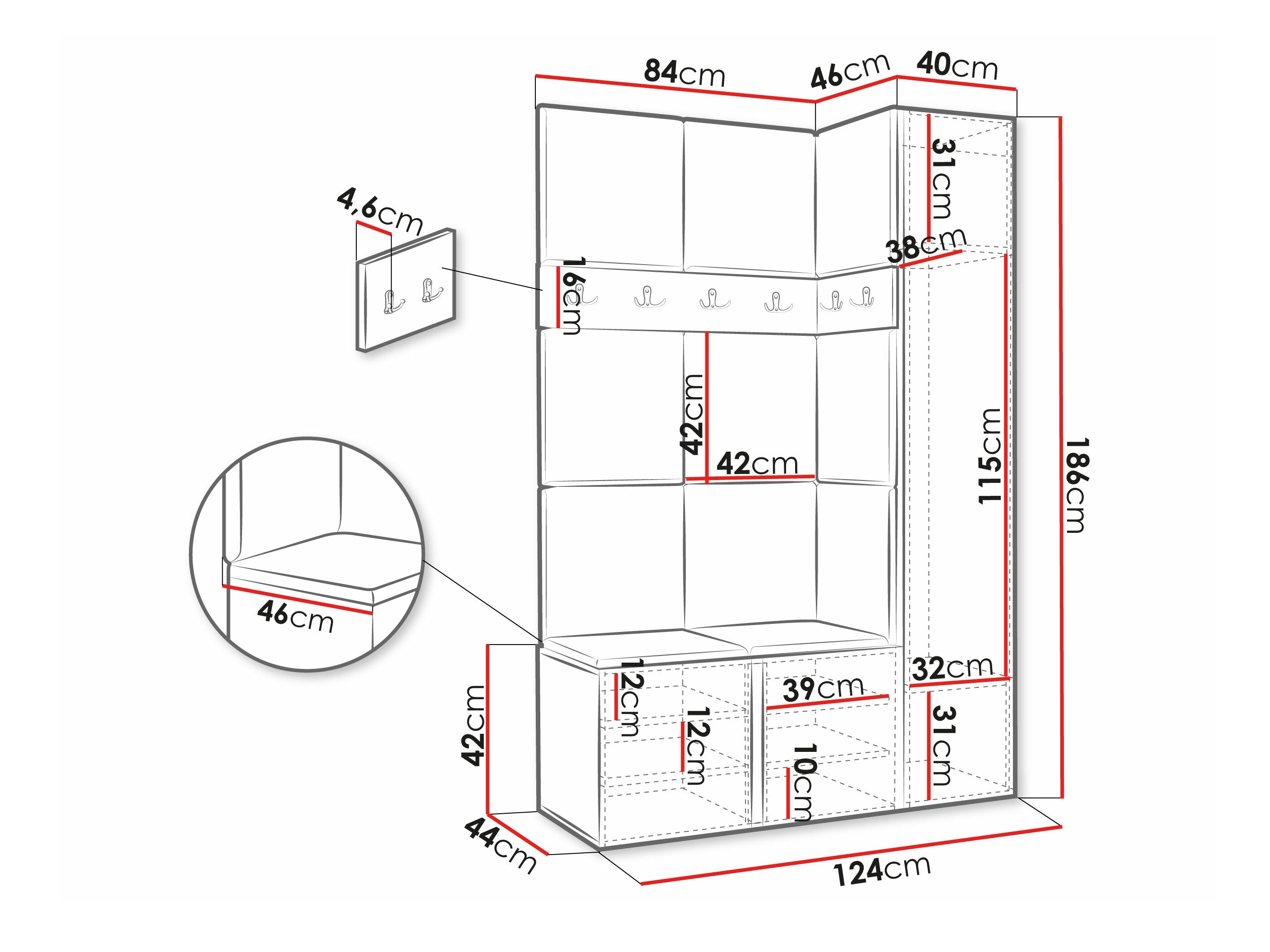 Set arredo da corridoio Hartford 277 (Manila 02)