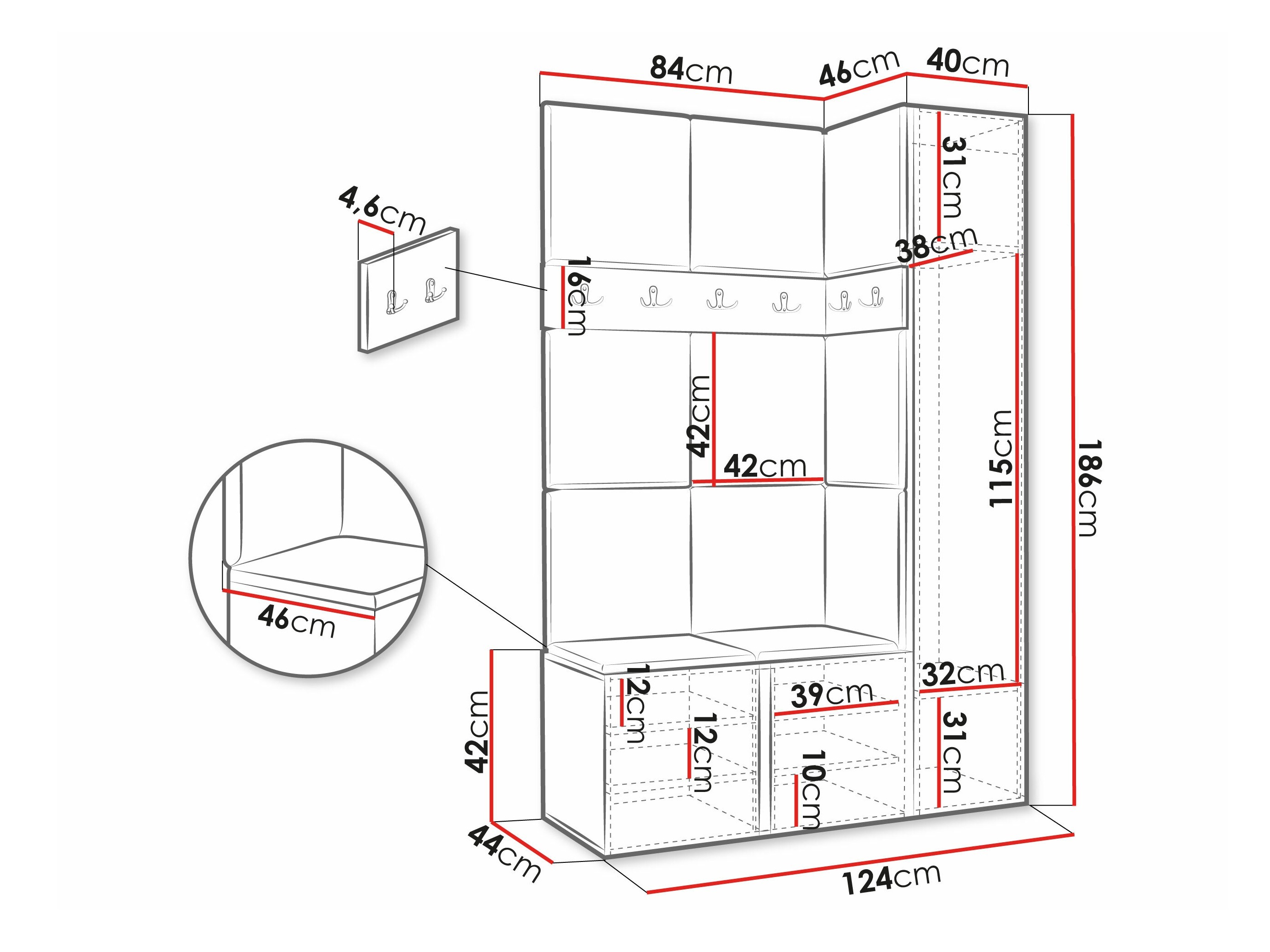 Set arredo da corridoio Hartford 277 (Manila 04)