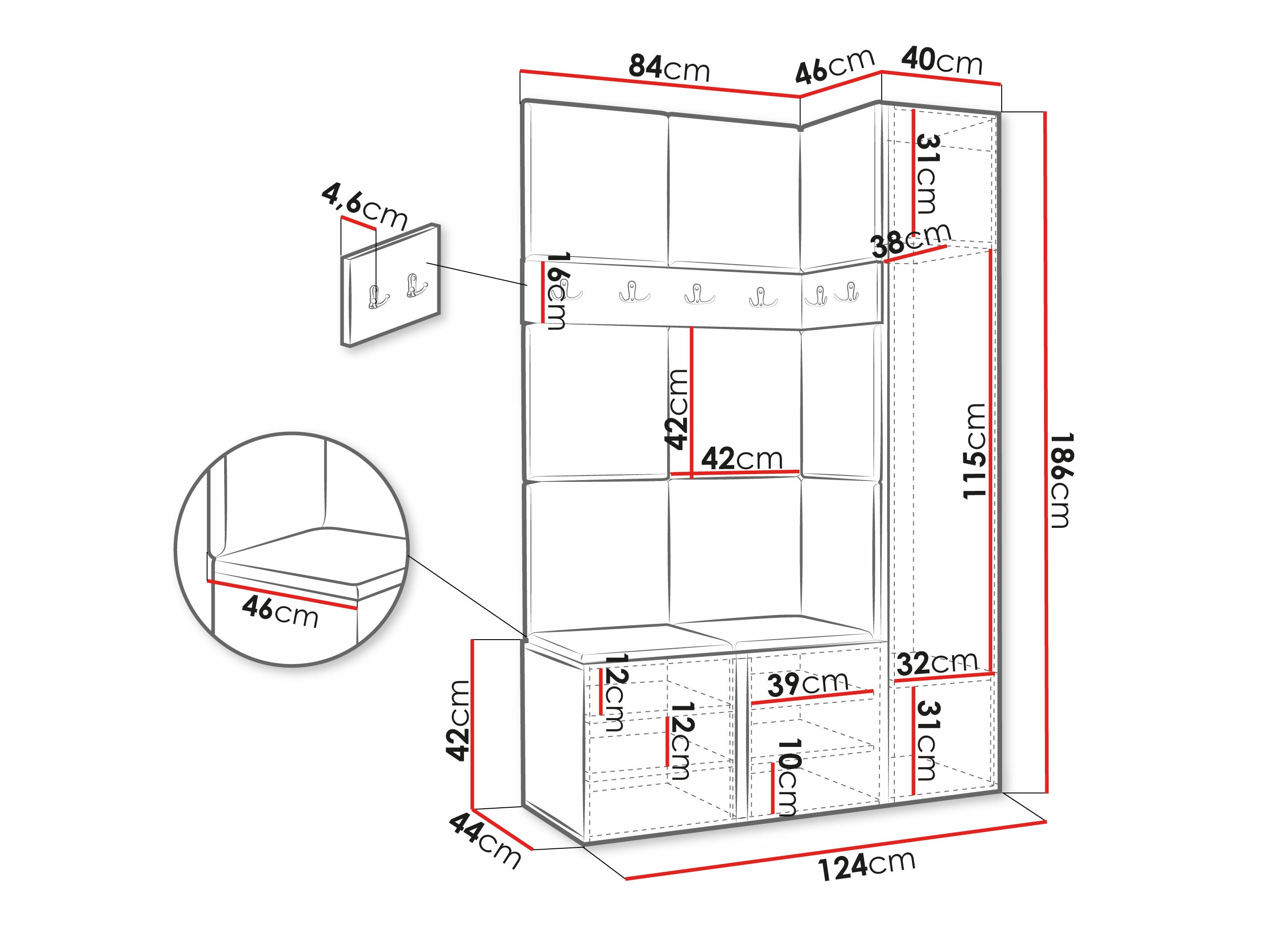 Set arredo da corridoio Hartford 277 (Manila 09)