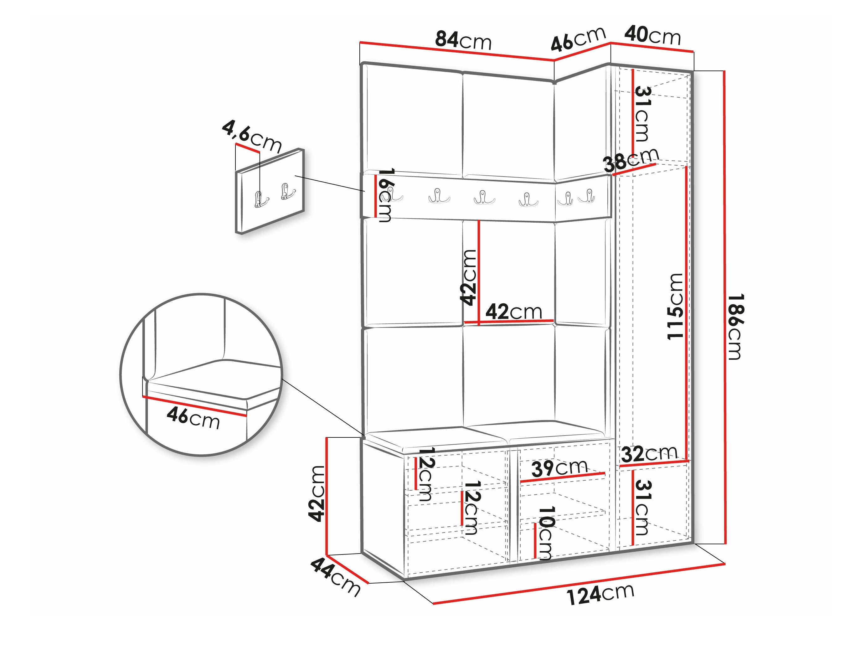 Set arredo da corridoio Hartford 277 (Manila 09)