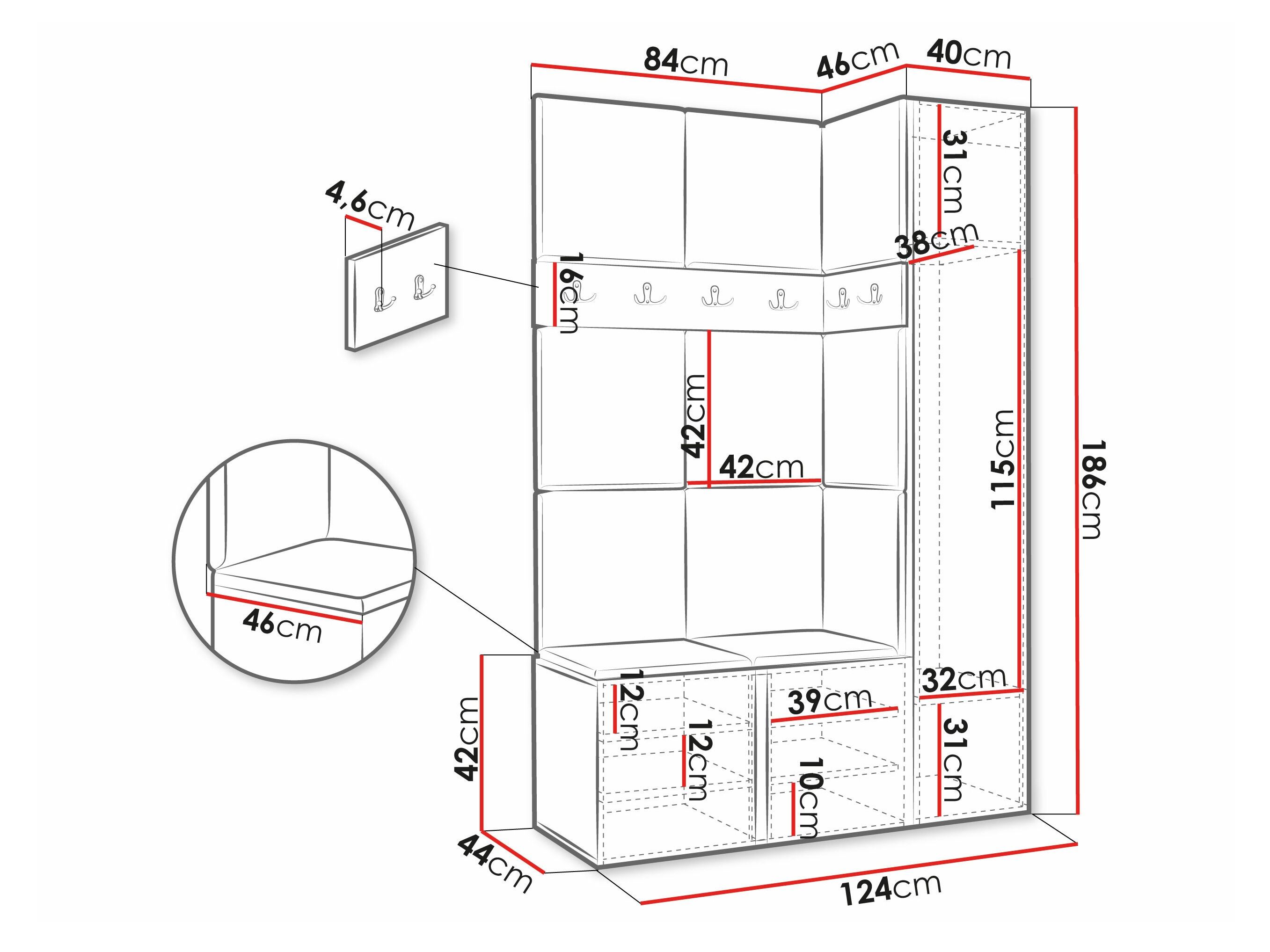 Set arredo da corridoio Hartford 277 (Manila 11)