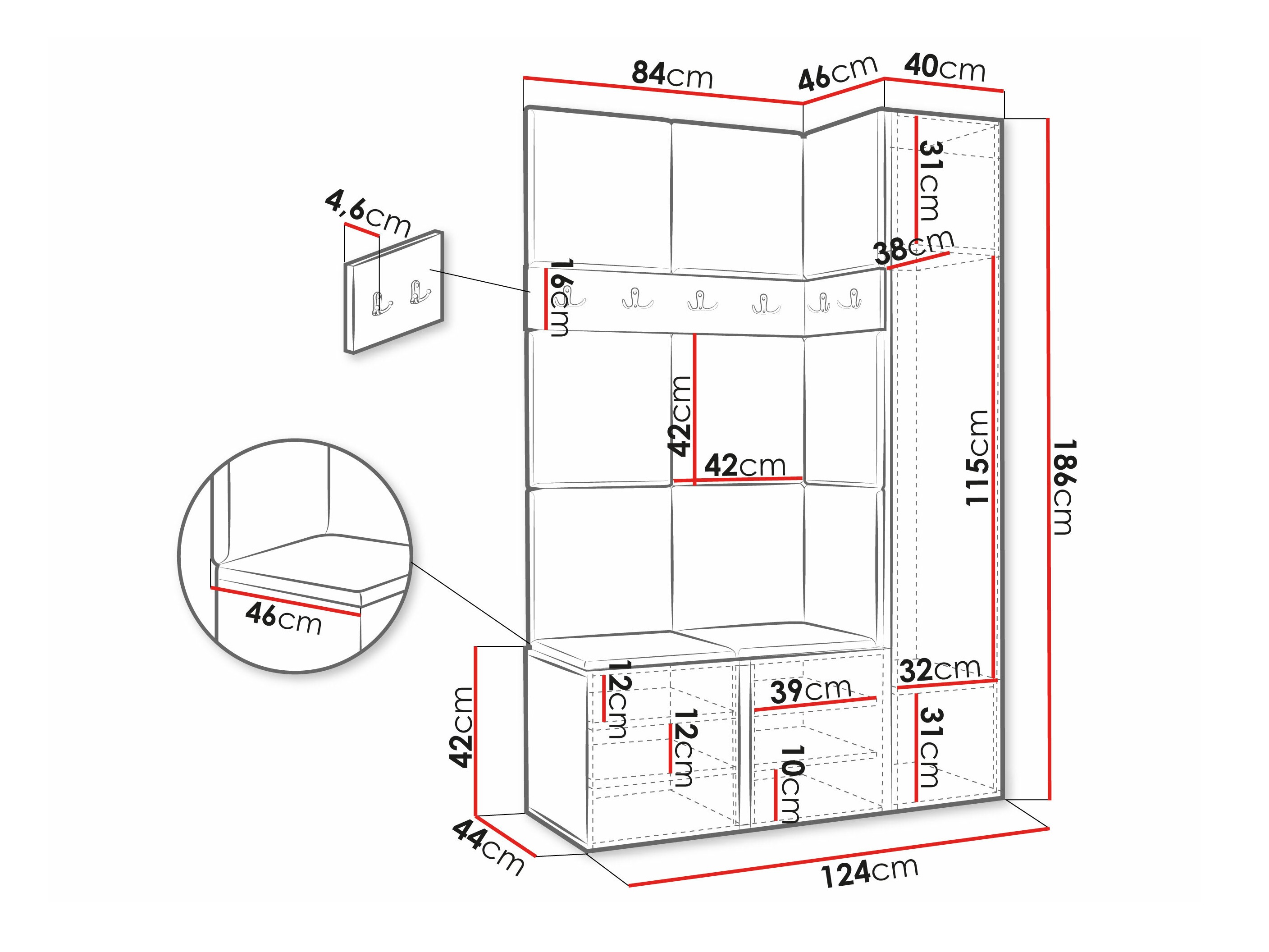 Set arredo da corridoio Hartford 277 (Manila 11)