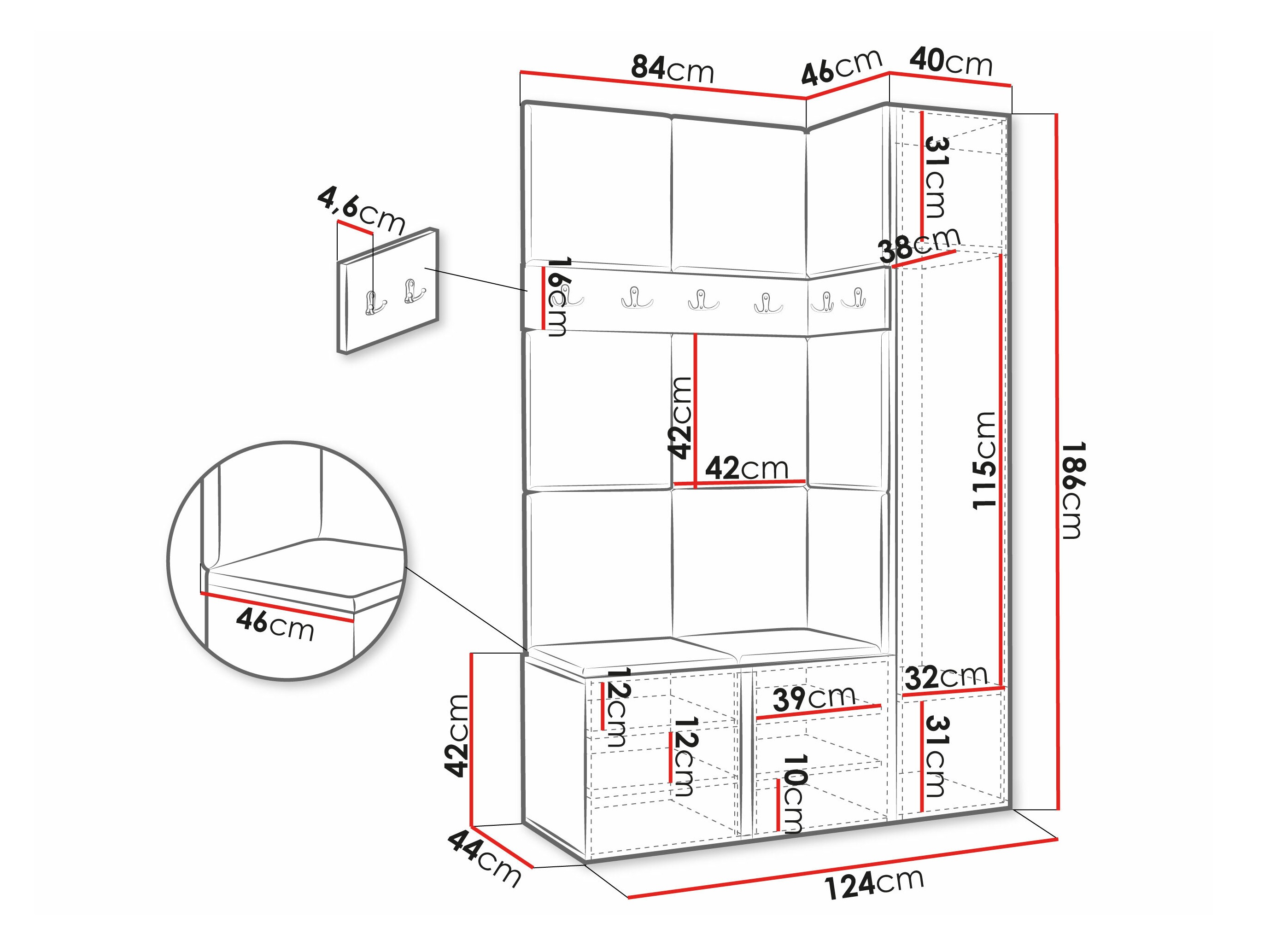 Set arredo da corridoio Hartford 277 (Manila 16)