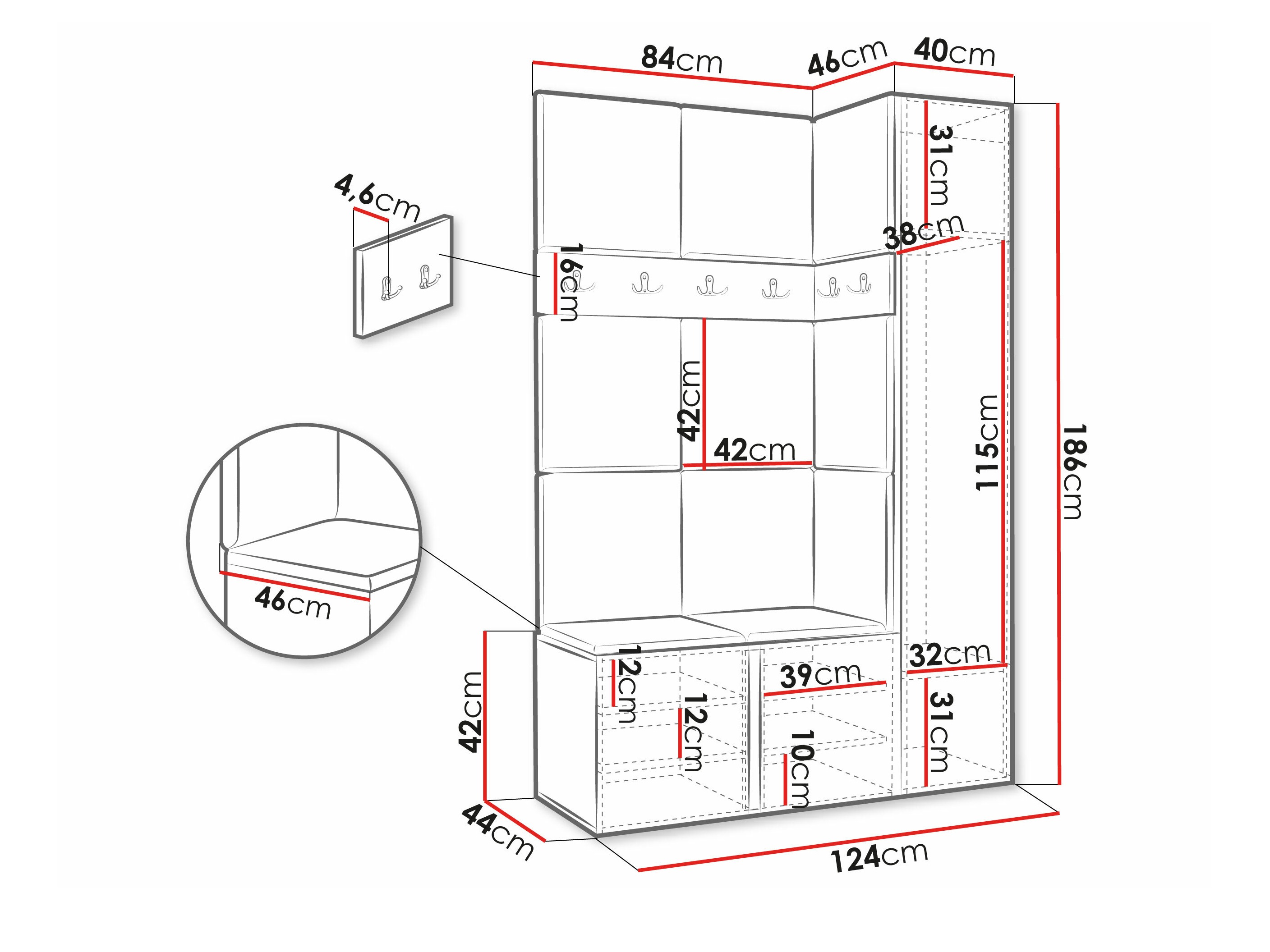 Set arredo da corridoio Hartford 277 (Manila 16)